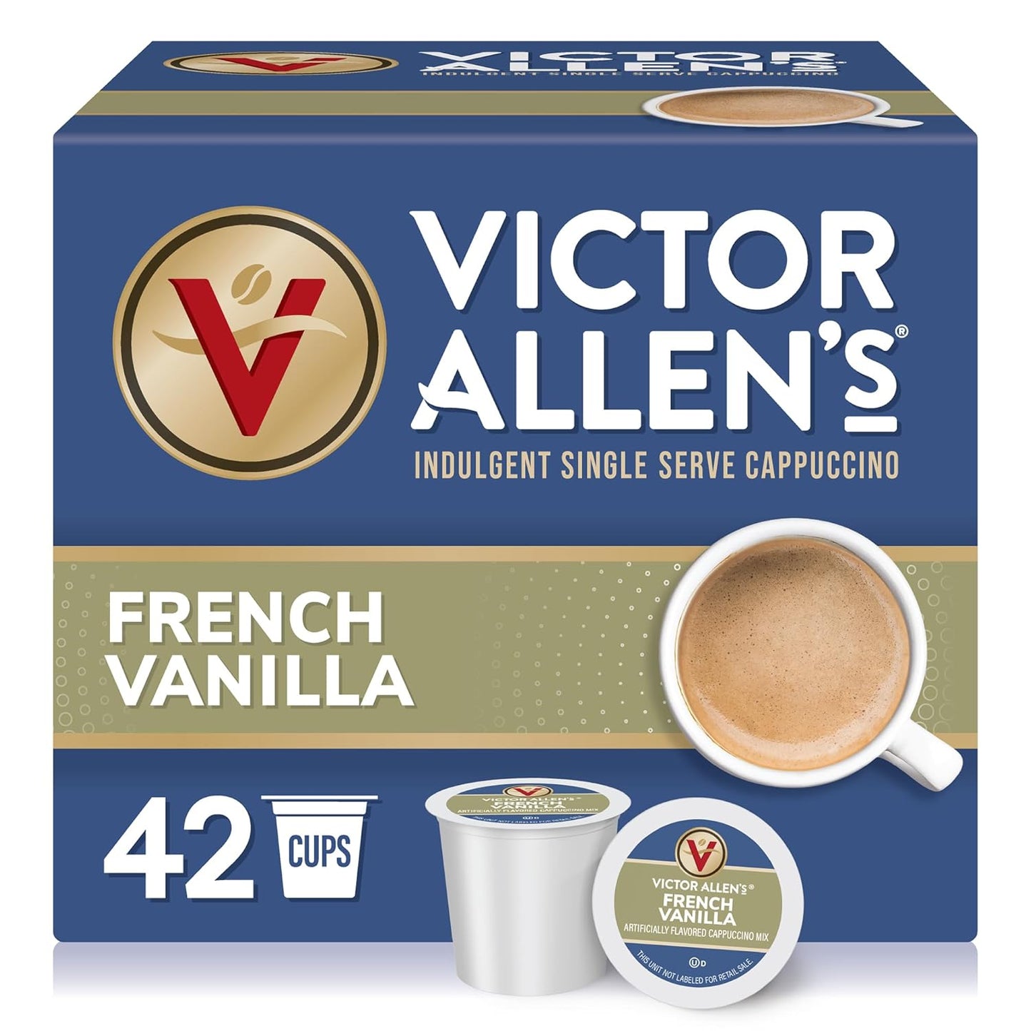 Victor-Allen's-Coffee-French-Vanilla-Flavored-Cappuccino-Mix,-42-Count,-Single-Serve-K-Cup-3043