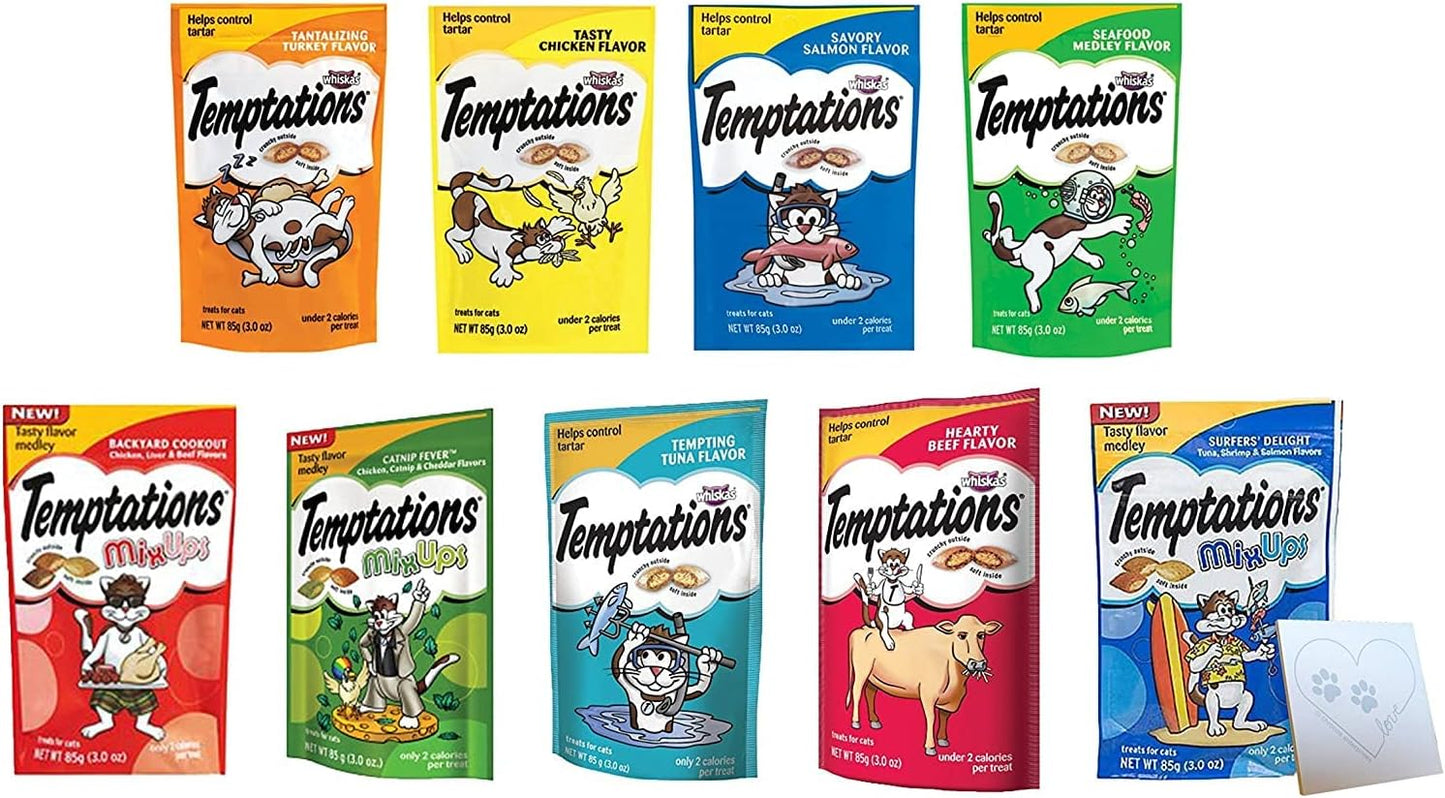Cat-Treats-Temptations-Huge-Variety-Pack,-All-9-Chicken,-3