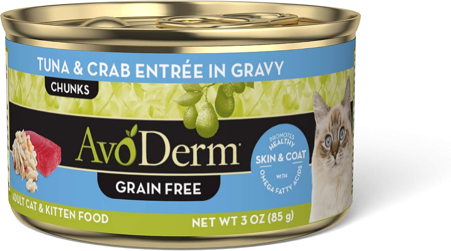 AvoDerm-Natural-Grain-Free-Tuna-&-Crab-Entree-in-Gravy-Canned-Cat-3-Ounce-(Case927