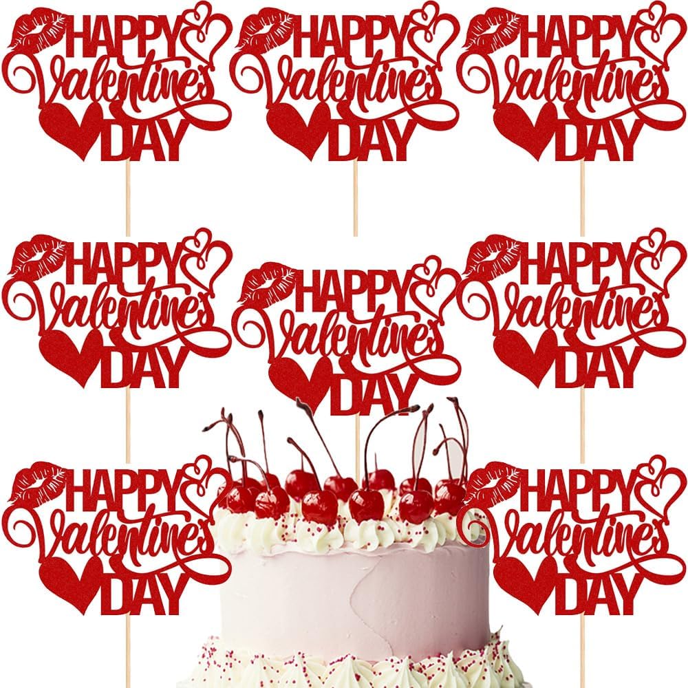 8Pcs-Glitter-Happy-Valentine's-Day-Cake-Toppers-Sweet-Love-Heart-Cake-Food-Toppers-Red-120