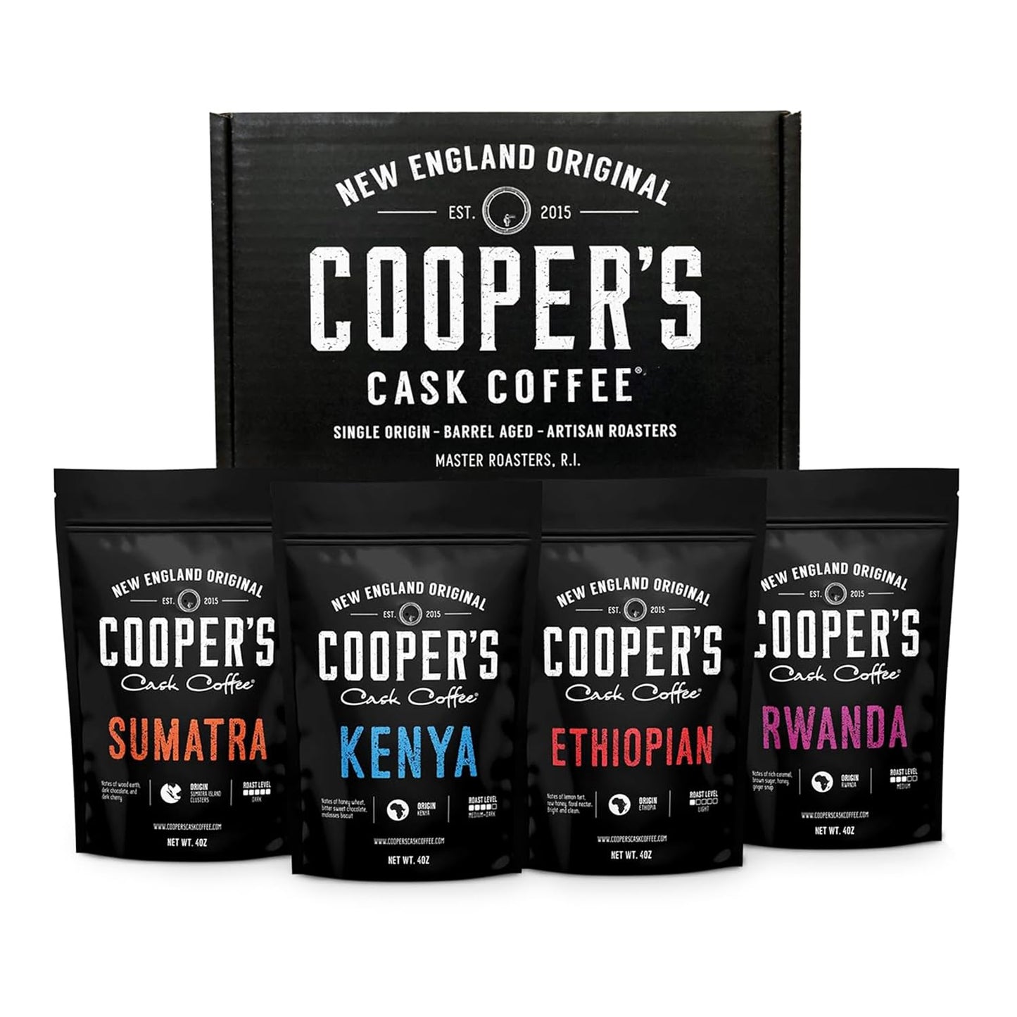 Gourmet-Coffee-Sampler-Gift-Box-Set,-Roasted-Coffee-Beans,-Sumatra-Dark,-Kenya-AA-532