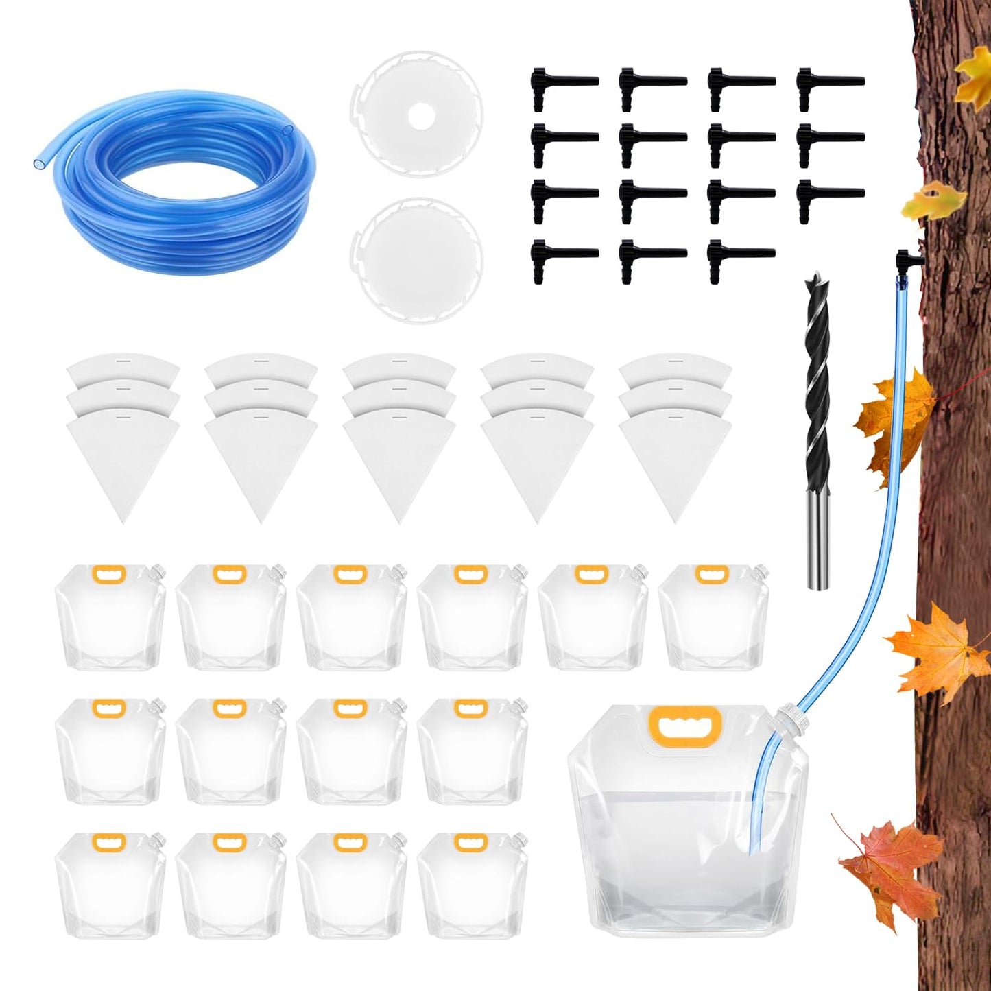 15-Sets-Maple-Syrup-Tree-Tapping-Kit----15-5/16"-Taps-for-Trees,-Tubing,-1374