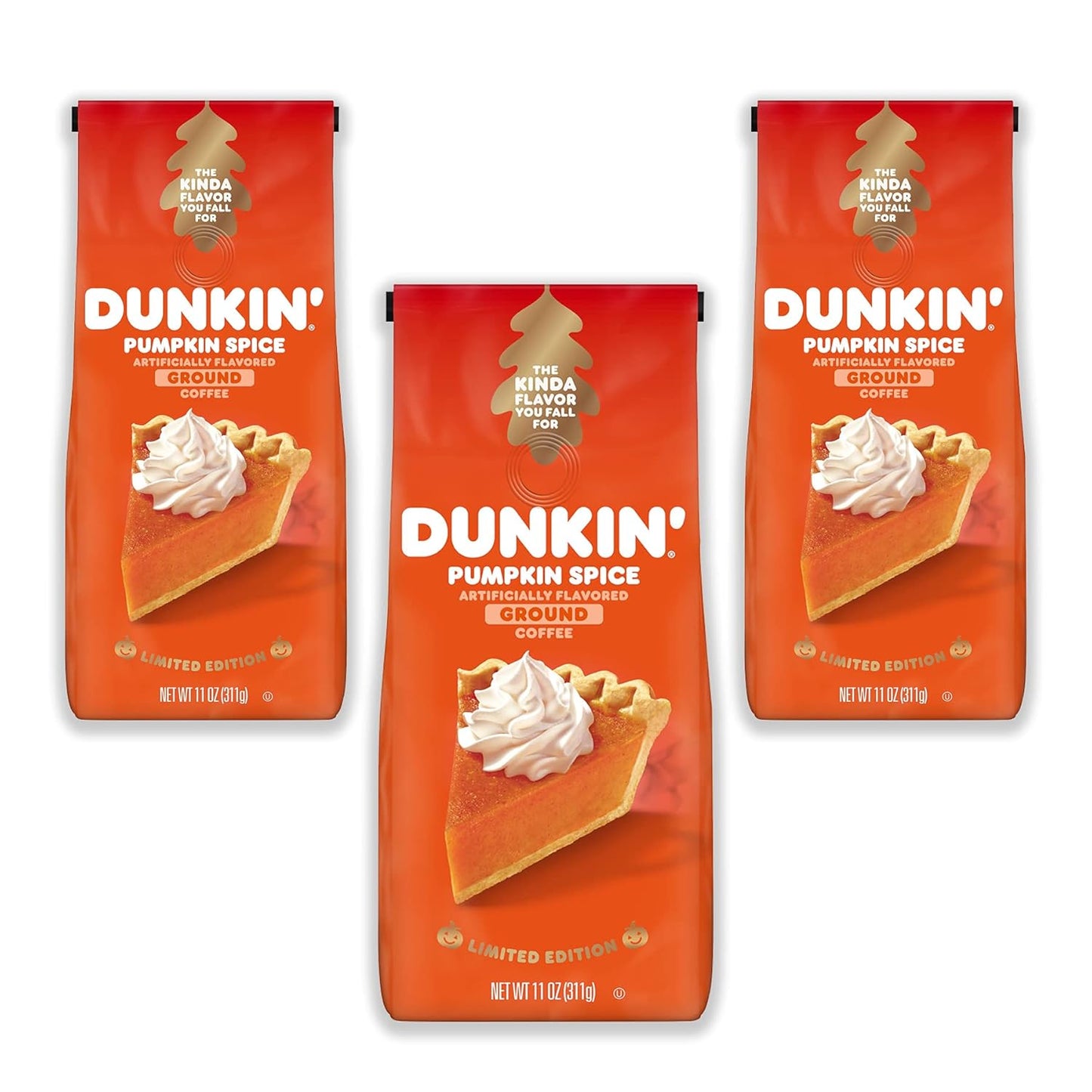 Dunkin'-Pumpkin-Spice-Seasonal-Flavor-Ground-Coffee-Variety-Pack,-11-Ounce-Bag-(Pack-1005