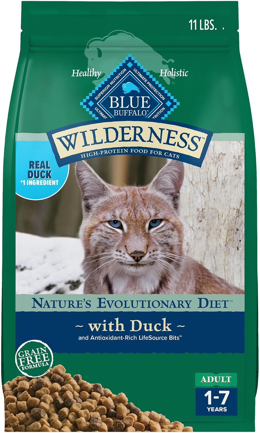 Blue-Buffalo-Wilderness-with-Duck-Natural-High-Protein-Grain-Free-Dry-Food-for-Adult-Cats,-1506