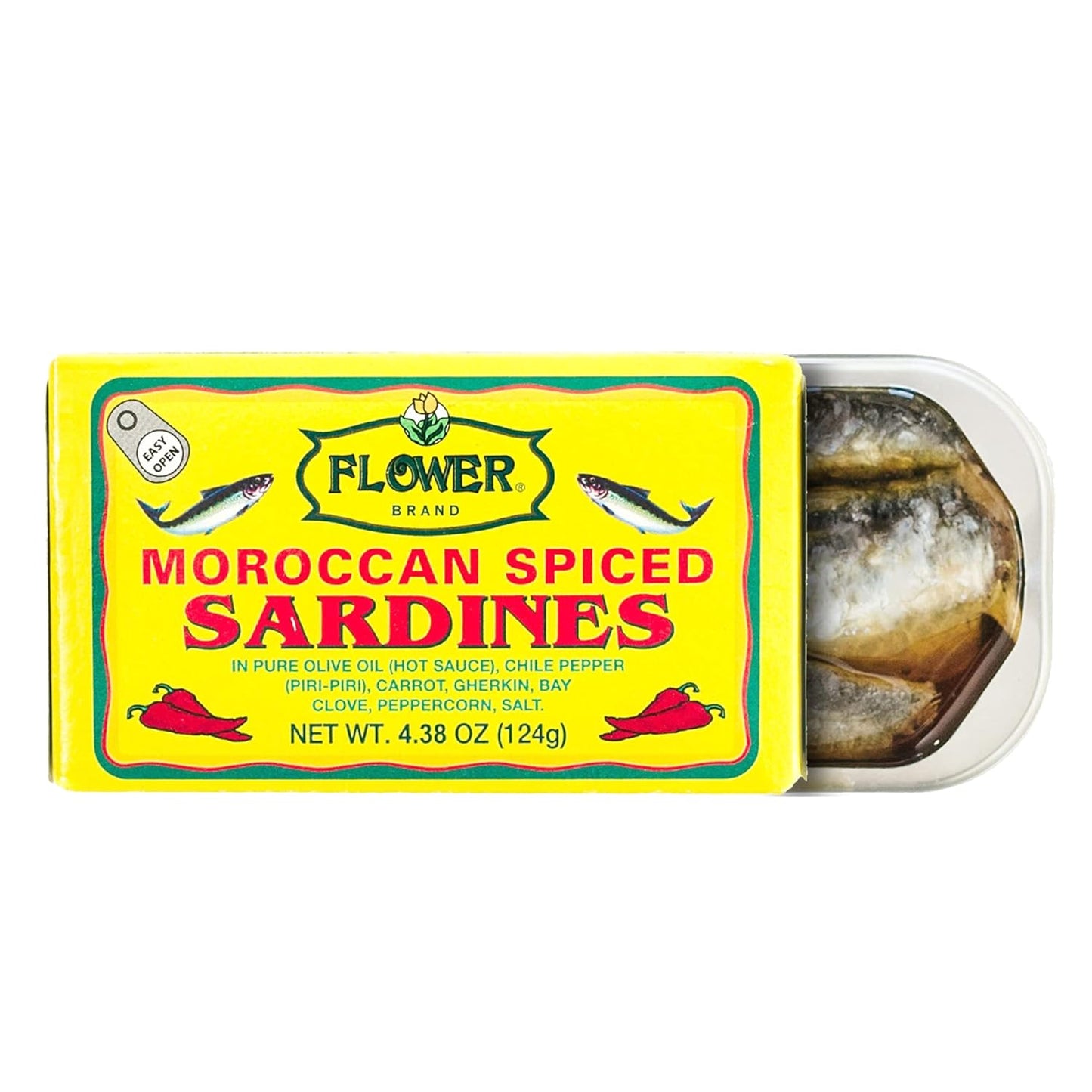 Flower-Brand-Sardinas-especiadas-(aceite-de-oliva)-4.38-onzas,-capturadas-en-la-de-1278