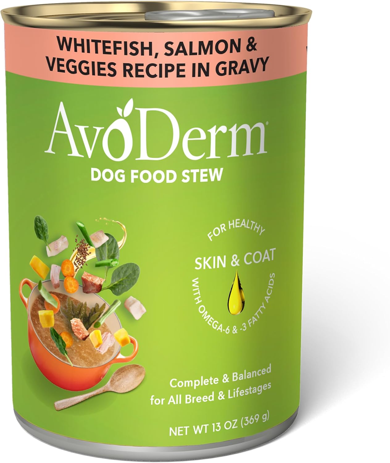AvoDerm-Whitefish-&-Salmon-with-Vegetables-Stew-Recipe-for-Dogs-13oz,-case-of-642