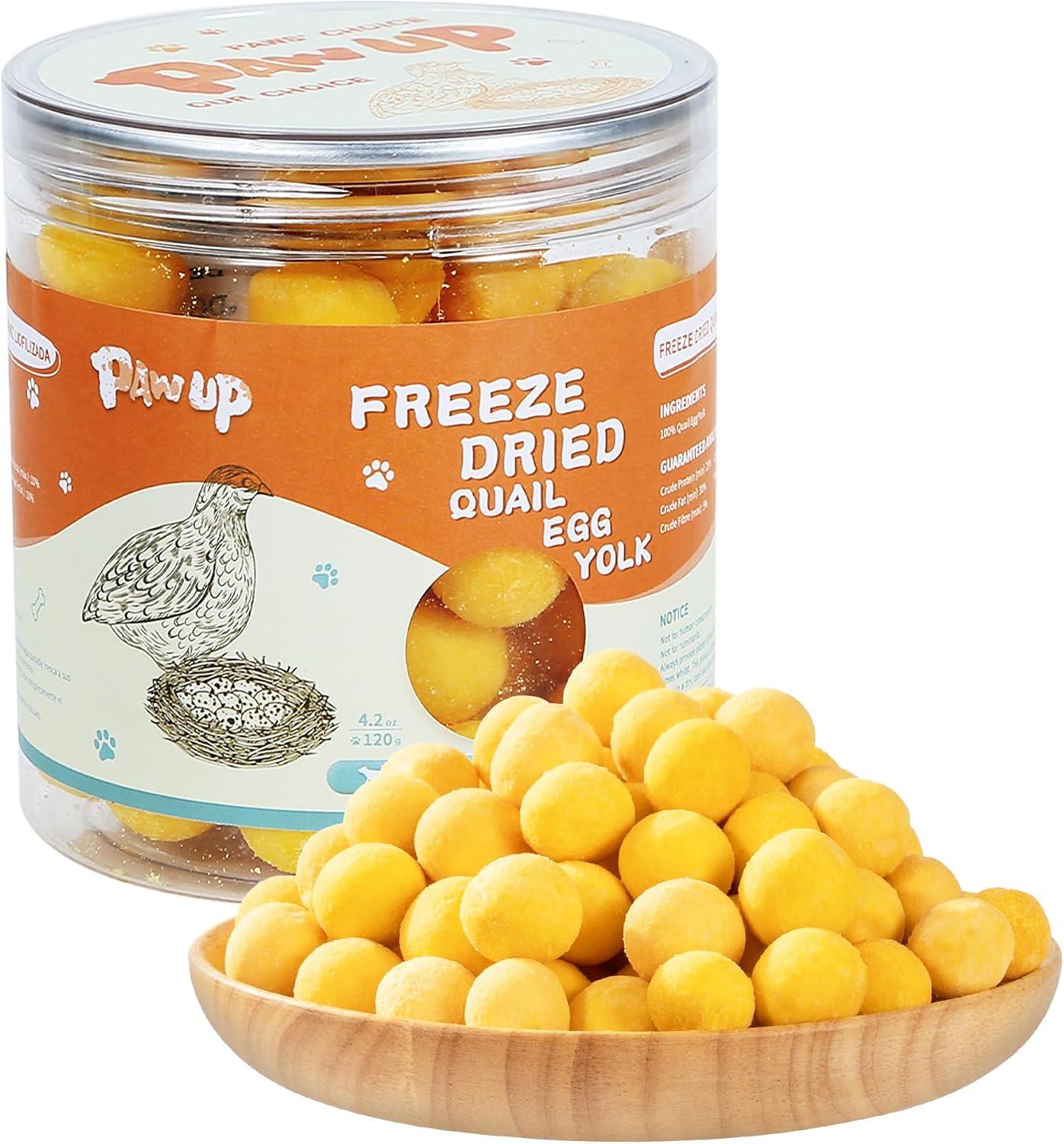 PAWUP-Freeze-Dried-Quail-Egg-Yolk-Pet-Treats,-Freeze-Dried-Pet-Food-for-Dogs,-1901