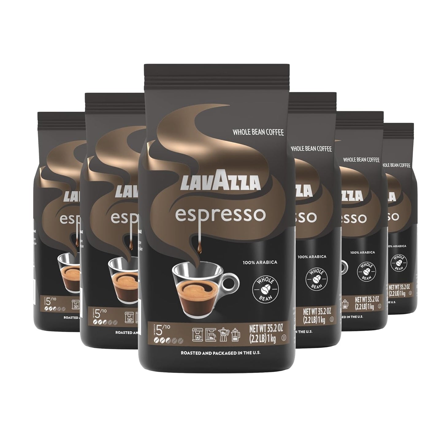 Lavazza-Espresso-Whole-Bean-Coffee,-Medium-Roast,-1-Arabica,-2.2-lb-Bag-(Pack-2559