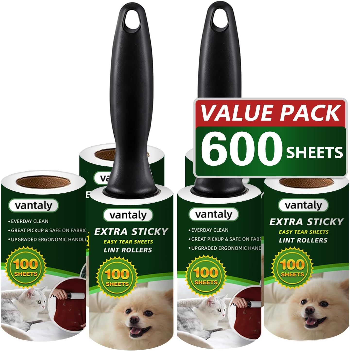 Lint-Rollers-for-Pet-&-Clothes,-Extra-Sticky,-2-Handles-3449