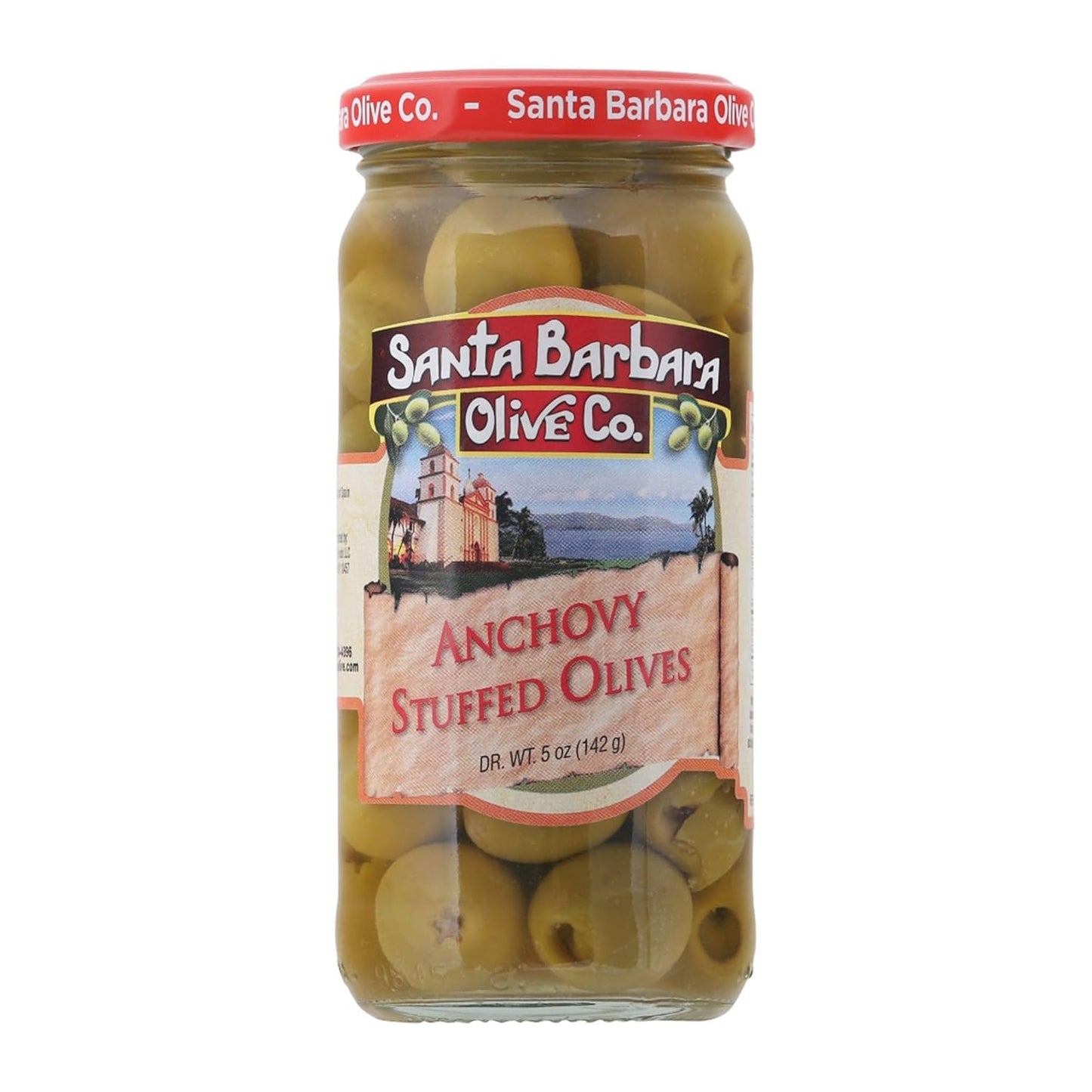 Santa-Barbara-Aceitunas-rellenas-de-anchoa-de-oliva,-5-oz-------1171