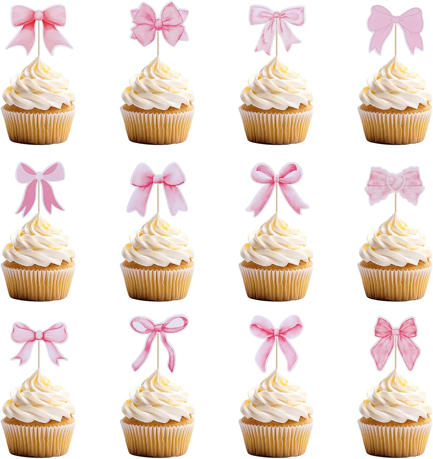 24pcs-Pink-Bow-Cupcake-Toppers,-Paper-Coquette-Bow-Cake-Topper-Pink-Bow-Picks-Bow-82