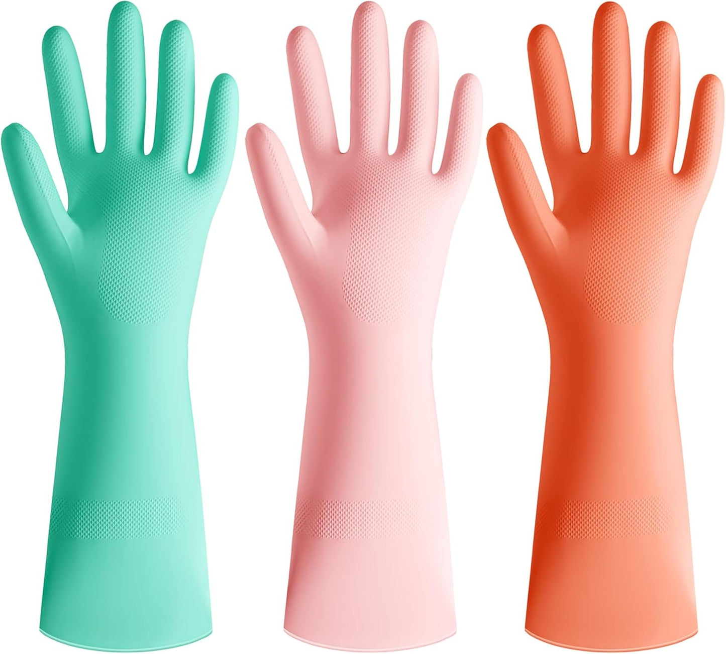 Rubber-Cleaning-Dishwashing-Kitchen-Gloves---3-Pairs-Colorful-Dish-Gloves,Reusable-4744