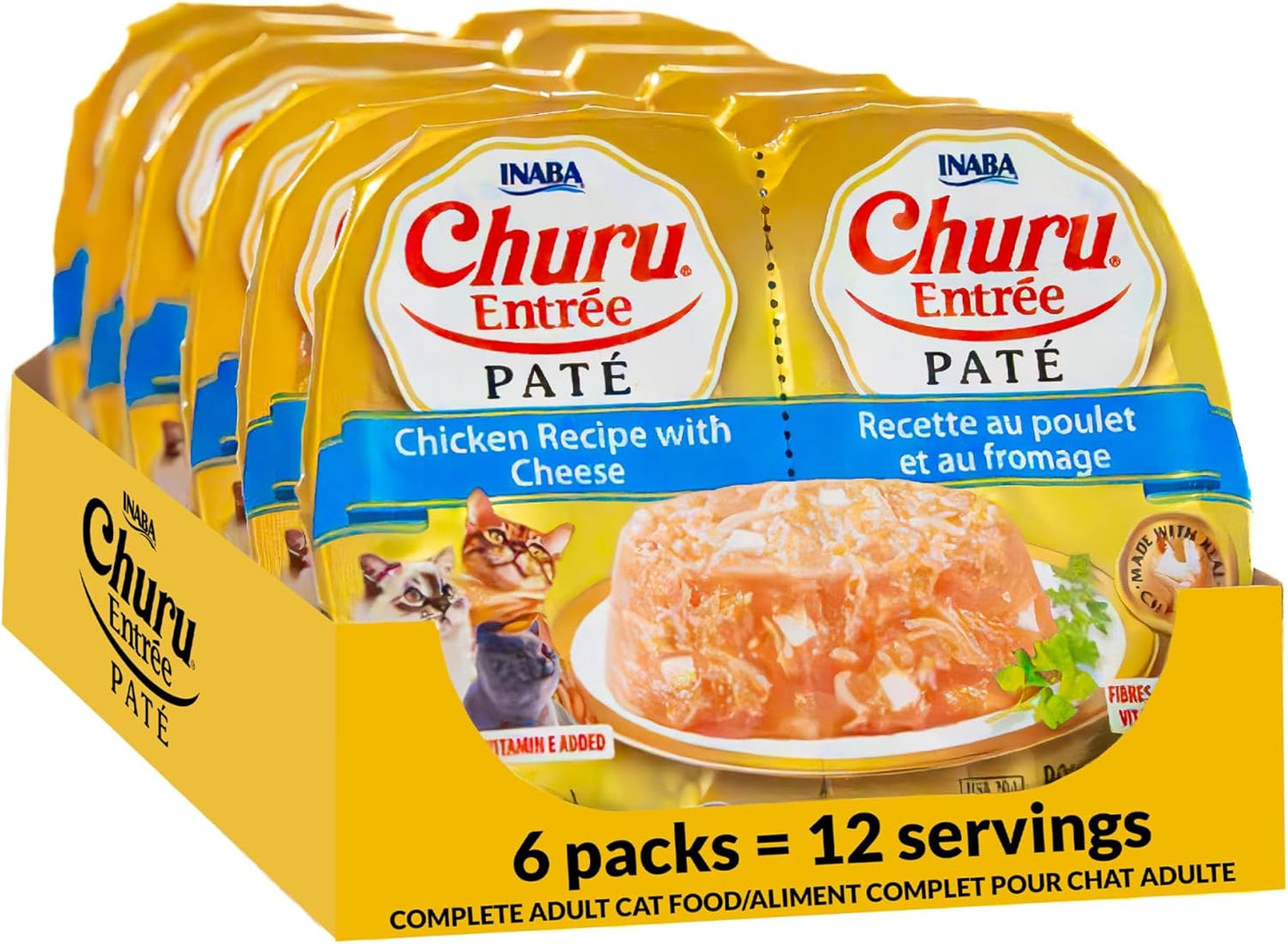 INABA-Churu-Entrée-Pate-for-Cats,-High-Protein-&-Moisture,-Prebiotic-Cat-1.23oz.-Serving,1050