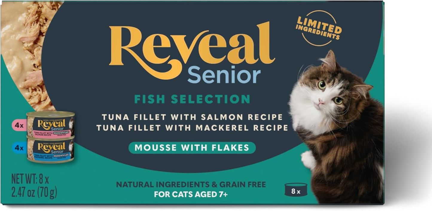 Reveal-Tuna-Senior-Wet-Cat-Food-Flakes-in-Mousse-8-Pack-Protein,-Limited-Ingredient,-1577