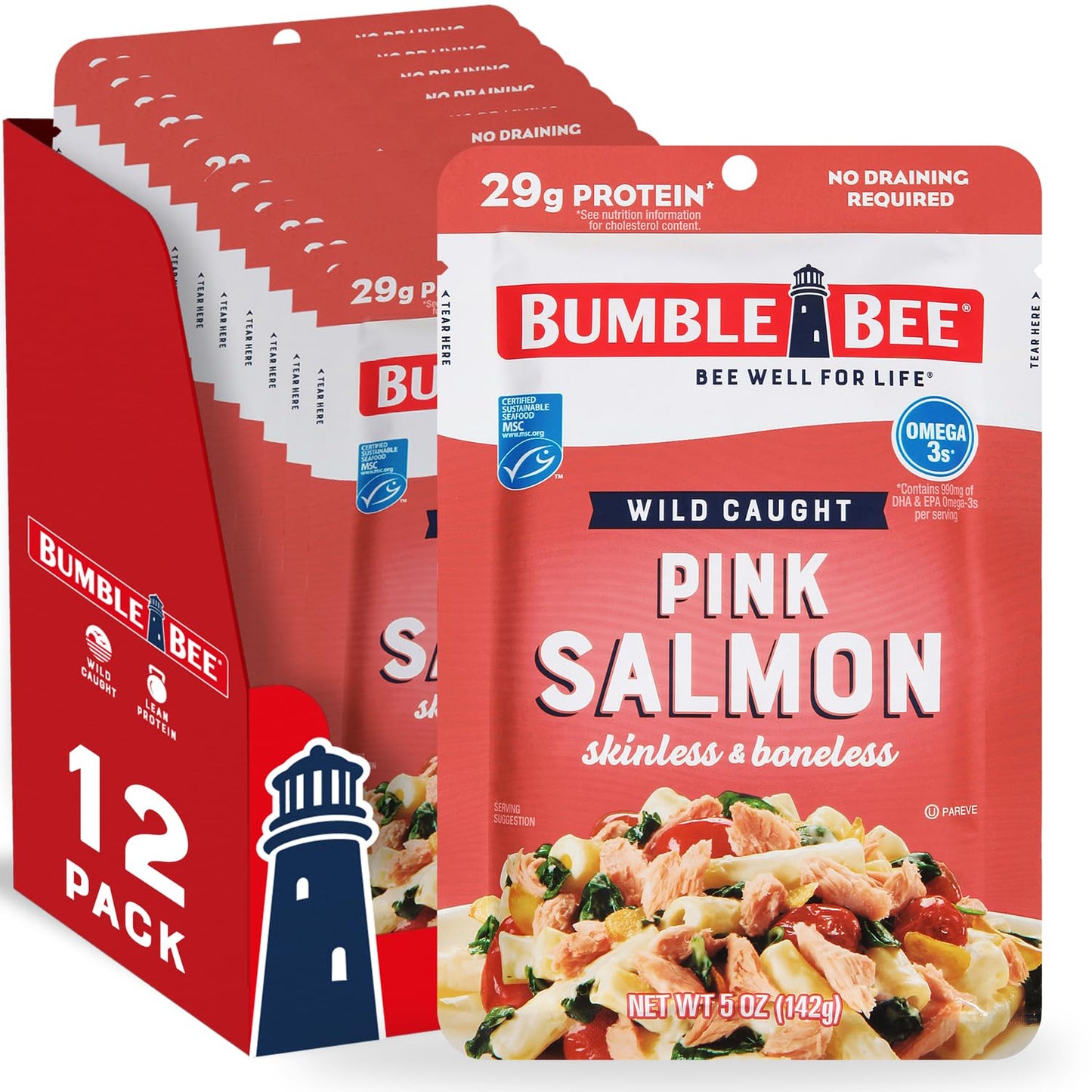 Bumble-Bee-Skinless-&-Boneless-Pink-Salmon,-5-oz-Pouch-(Pack-of-12)-725