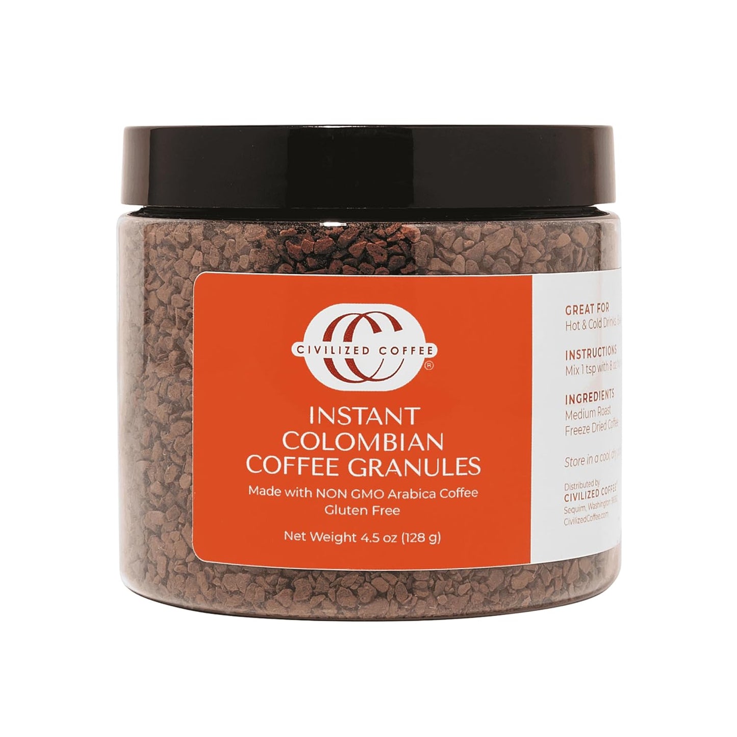 Civilized-Coffee-Instant-Colombian-Coffee-Granules-–-Classic-Roast,-Non-GMO,-4.5-oz-Jar-852