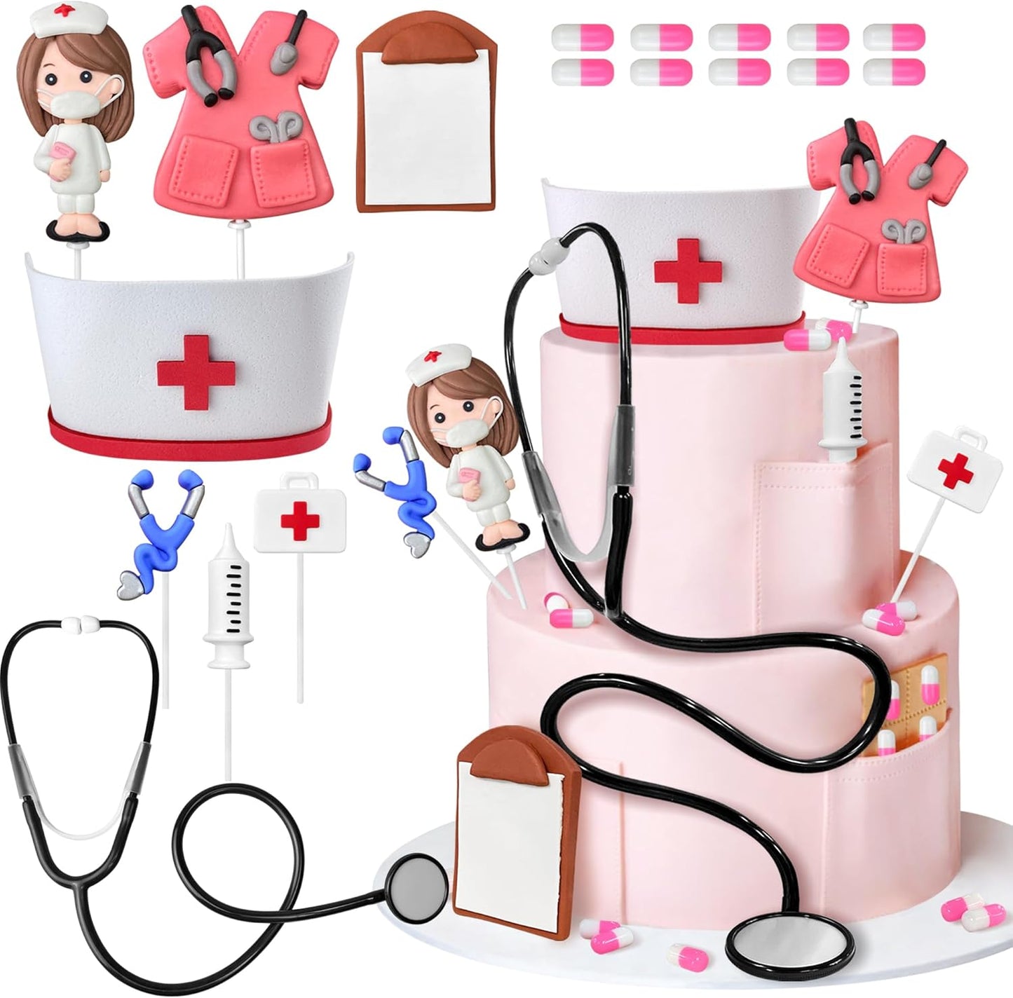 18PCS-Nurse-Cake-Topper-Nursing-Cupcake-Toppers-2024