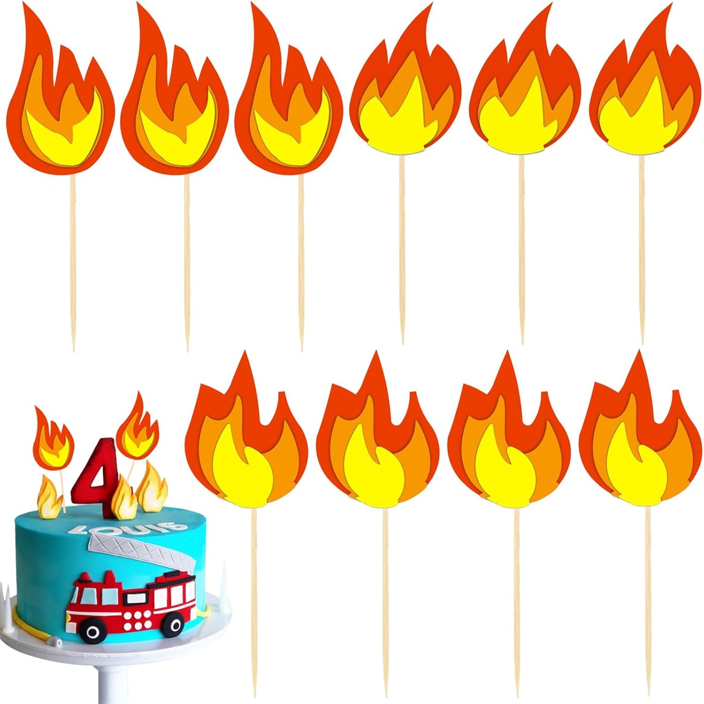 10-PACK-Fire-Truck-Cake-Topper,-Fire-2135