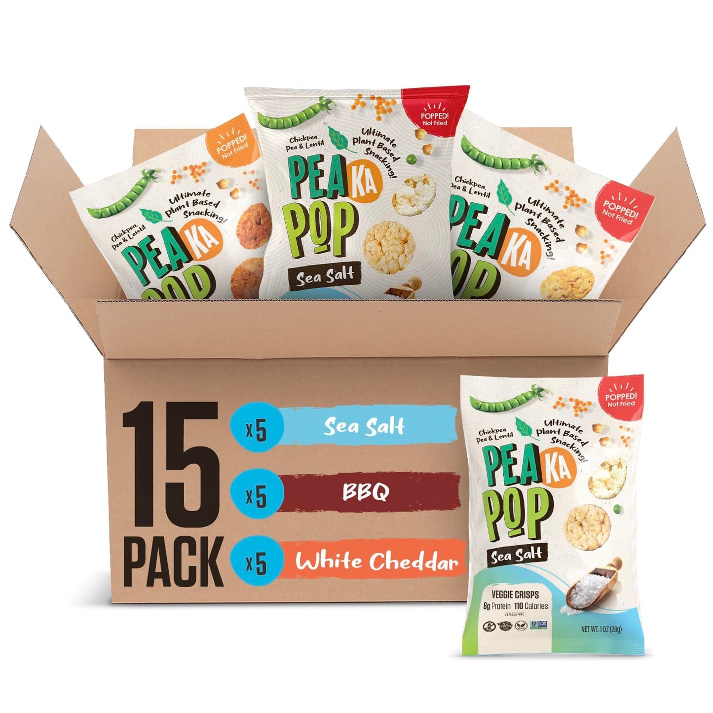 PeaKaPop-Veggie-Chips-Variety-Pack---Vegan,-Small-Size-1oz-Bags--(15-Pack)-|-snacks,-49