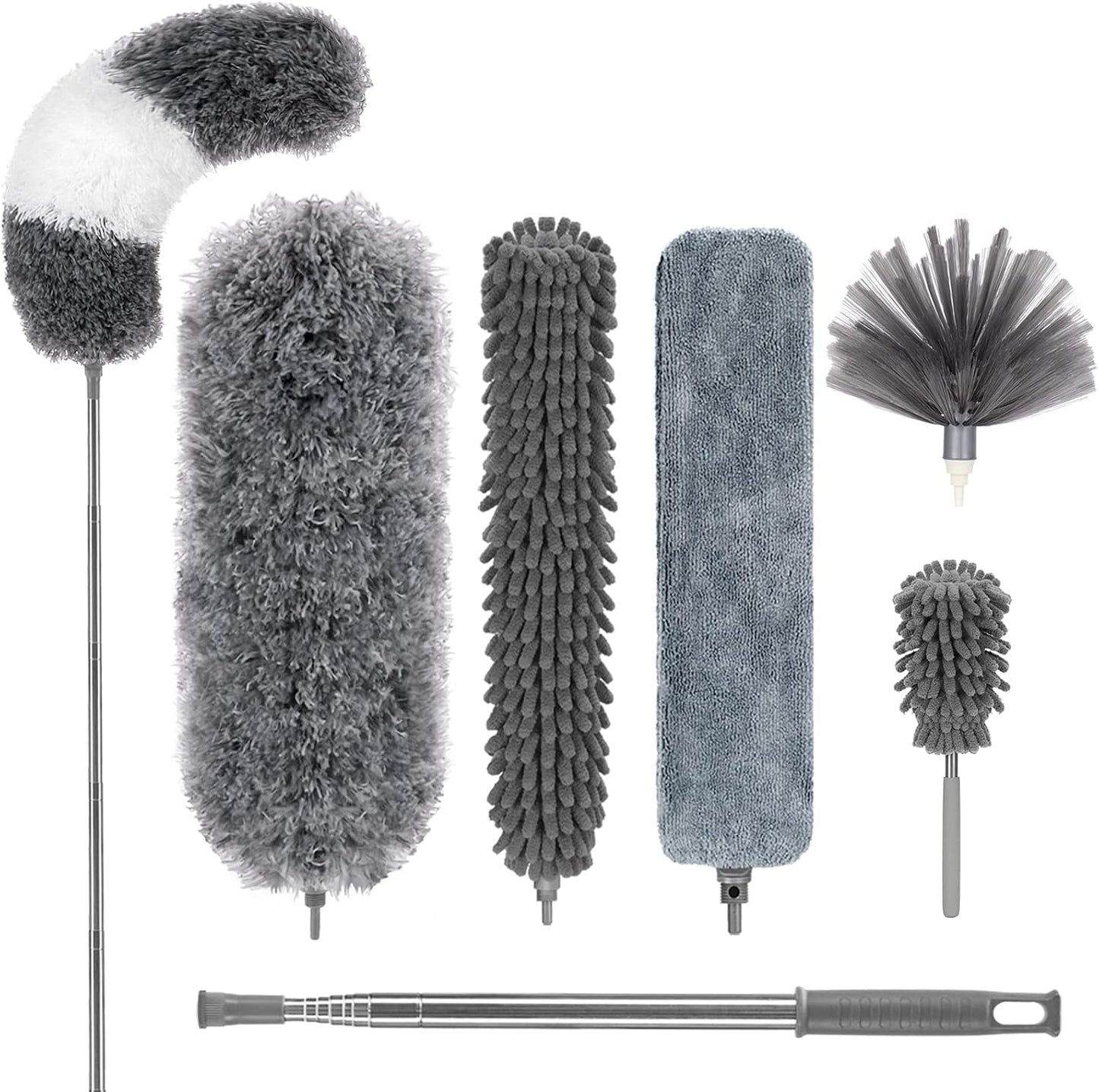 DELUX-Microfiber-Feather-Duster,7-PCS-Reusable-Bendable-Washable-Cobweb-Duster-4435