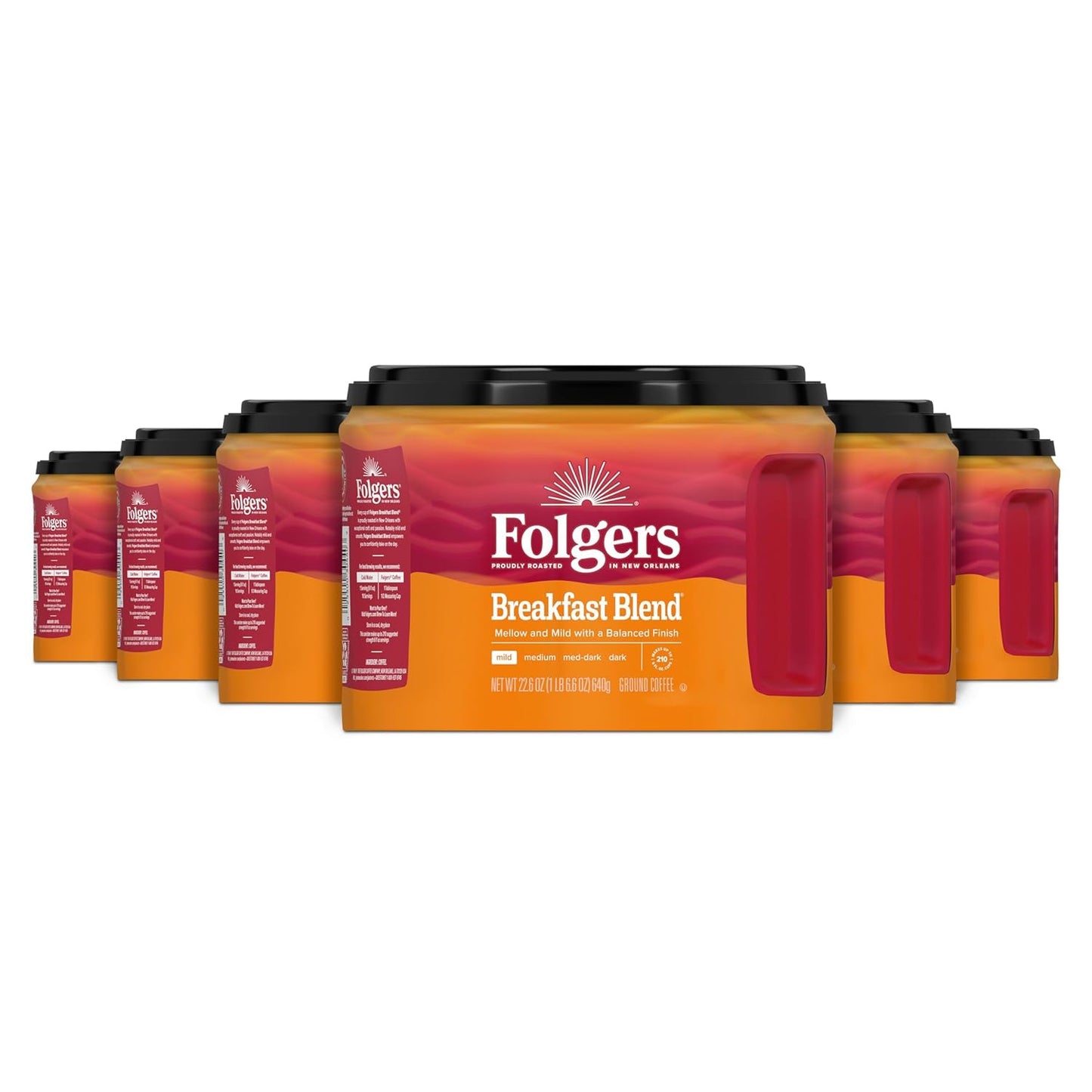 Folgers-Breakfast-Blend---Café-molido-tostado-suave,-22.6-onzas-(paquete-6)2780