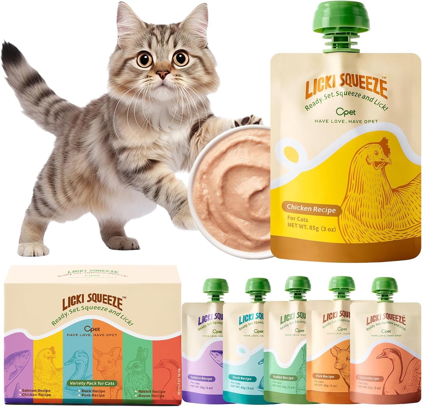 OPET-Pate-Wet-Cat-Food-Lickable-Bisque-Wet-Cat-Treats-Cat-Topper,Free-No-Fillers,453