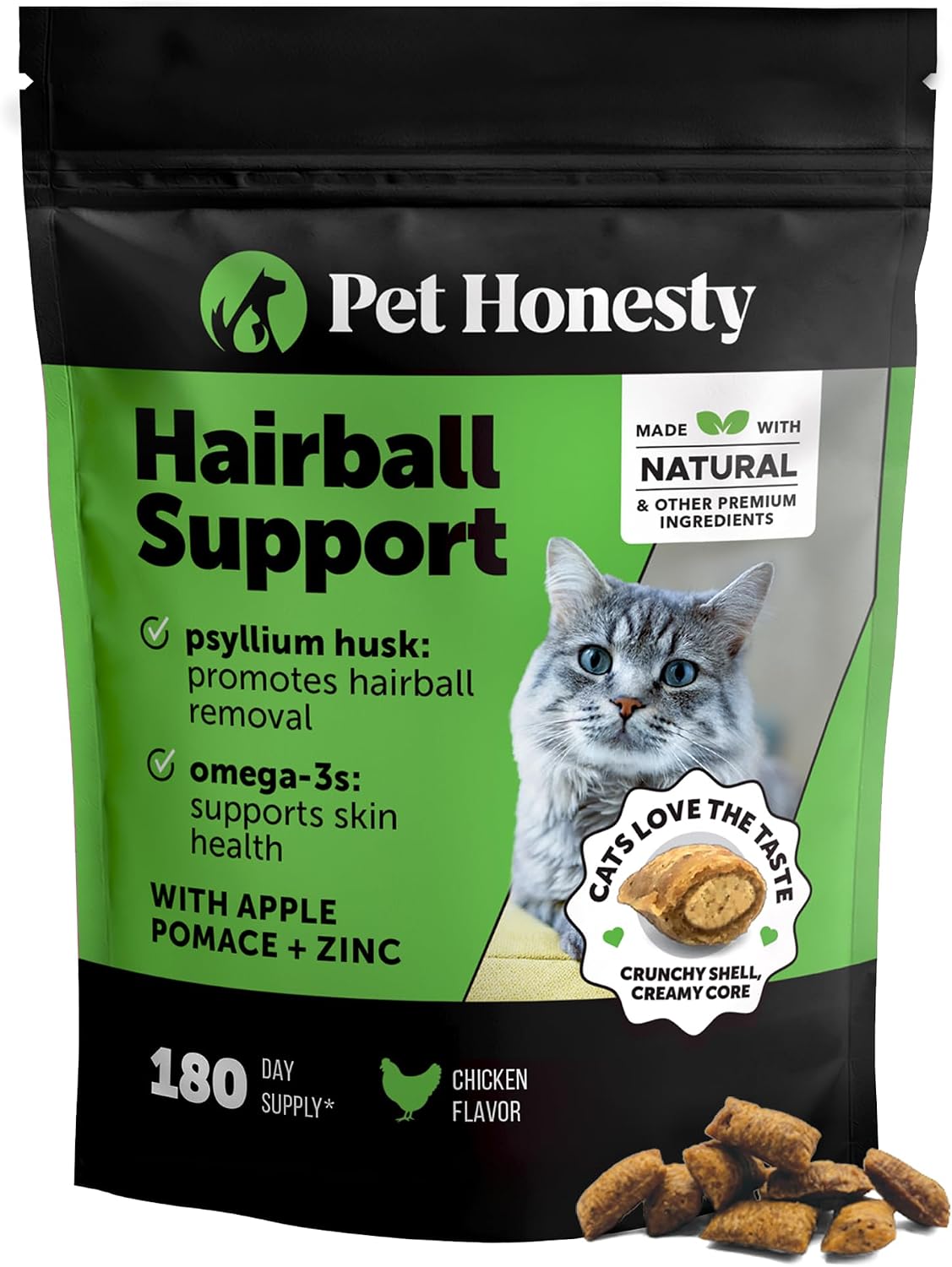 Cat-Hairball-Support-Crunchy-&-Creamy-Chews,-Hairball-Remedy-Cat-Treats,-Furball-Treatment,-Supports-297