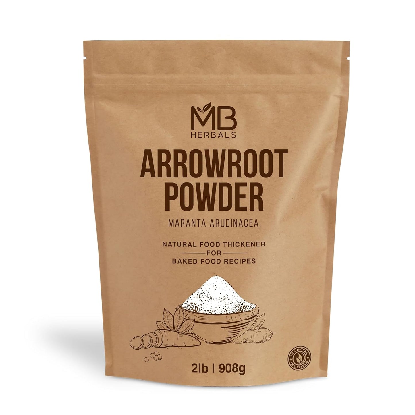 MB-Herbals-Arrowroot-Flour-2-LB-|-Arrowroot-Powder-32-oz-for-Cornstarch-|-1492