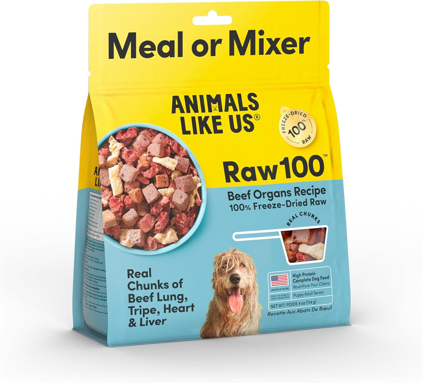 Raw-1-Freeze-Dried-Dog-Food-Beef-Organs,-Meal-or-Mixer,-High-Protein,-929