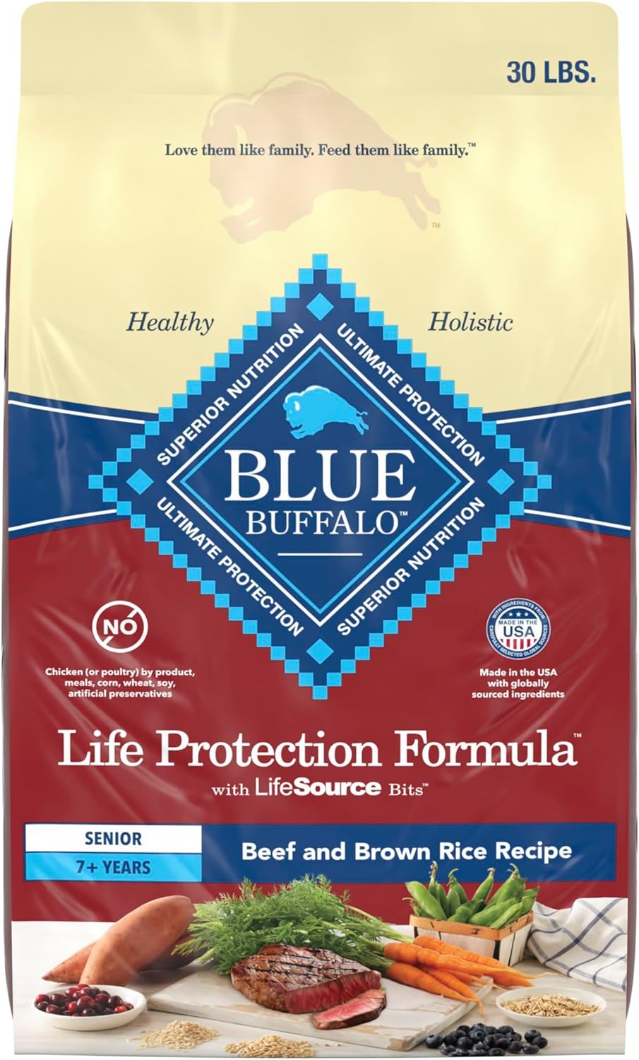 Blue-Buffalo-Life-Protection-Formula-with-LifeSource-Bits,-Senior-7+-Dry-Dog-Food,-1168