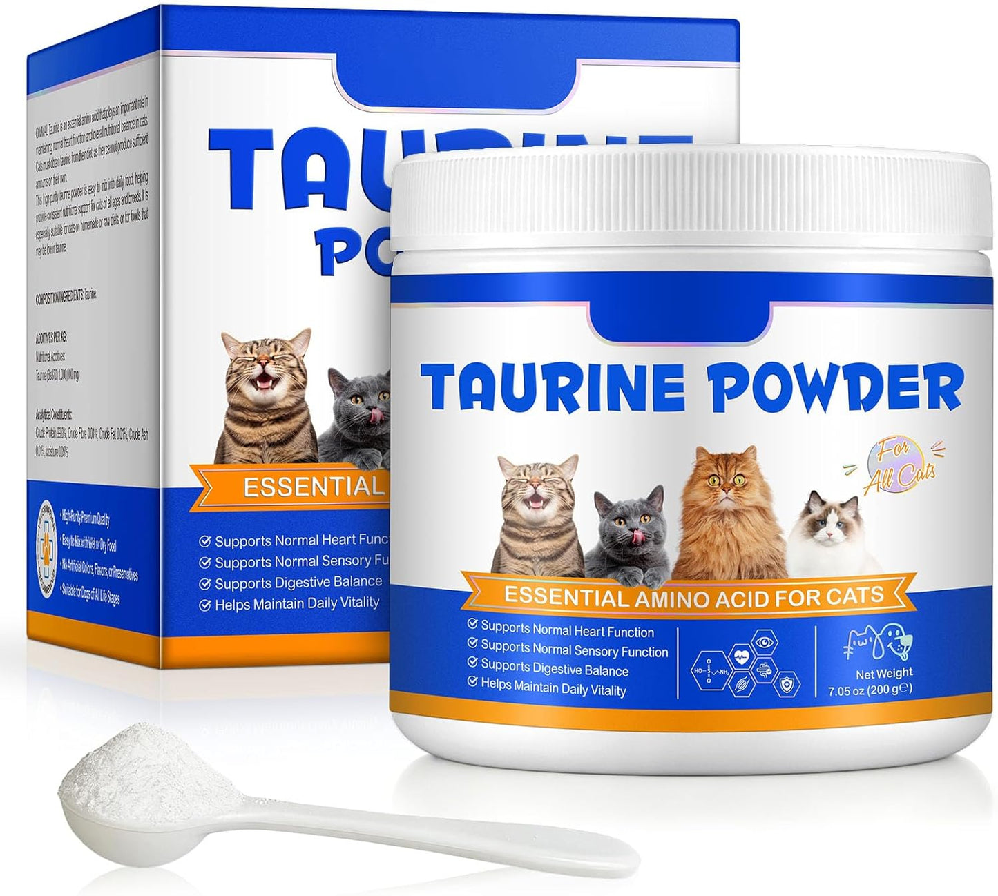 Taurine-Powder-for-Cats---Pure-Taurine-Supplement-for-Heart-Function,-Vision,-Digestion-560