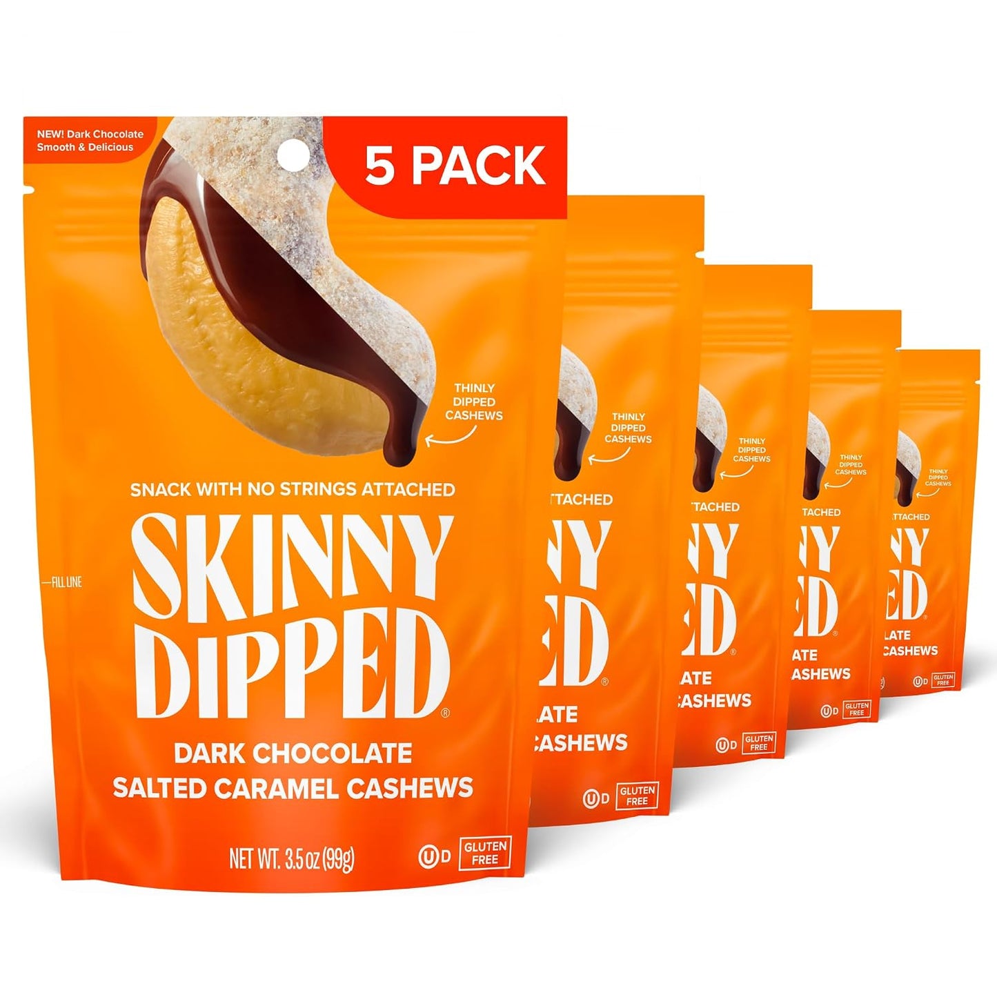 SkinnyDipped-Salted-Caramel-Cashews,-3.5oz-Bags-|-5-Pack-|-Crunchy--Whole-Cashews-Thinly-in-398