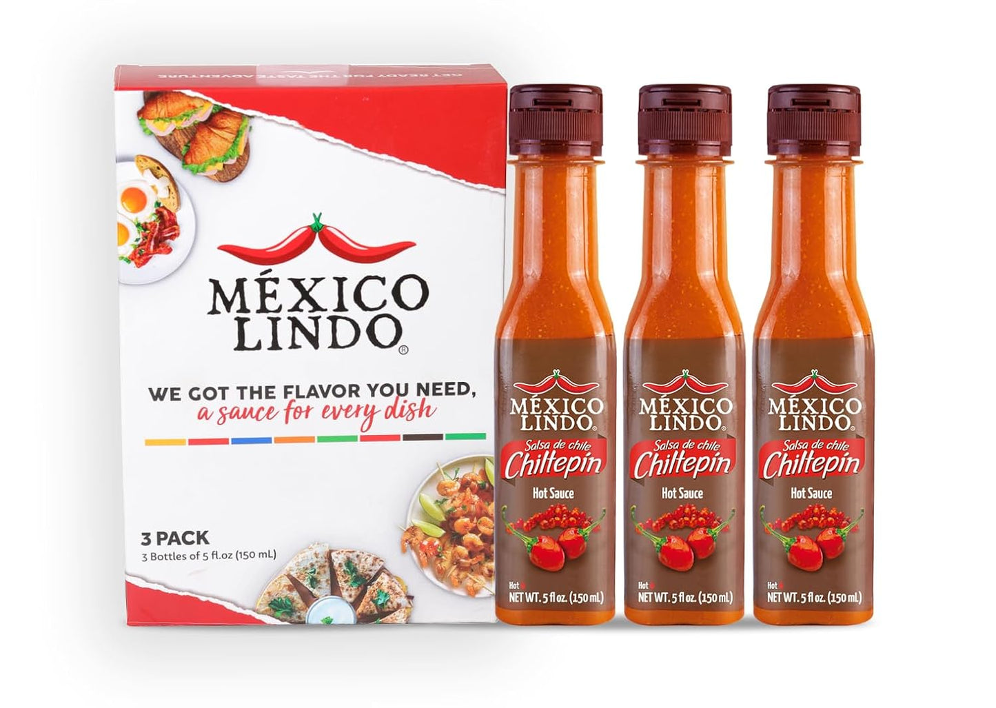 Mexico-Lindo-Chiltepin-Hot-Sauce-Display,-5-fl-oz,-Pack-of-3-179