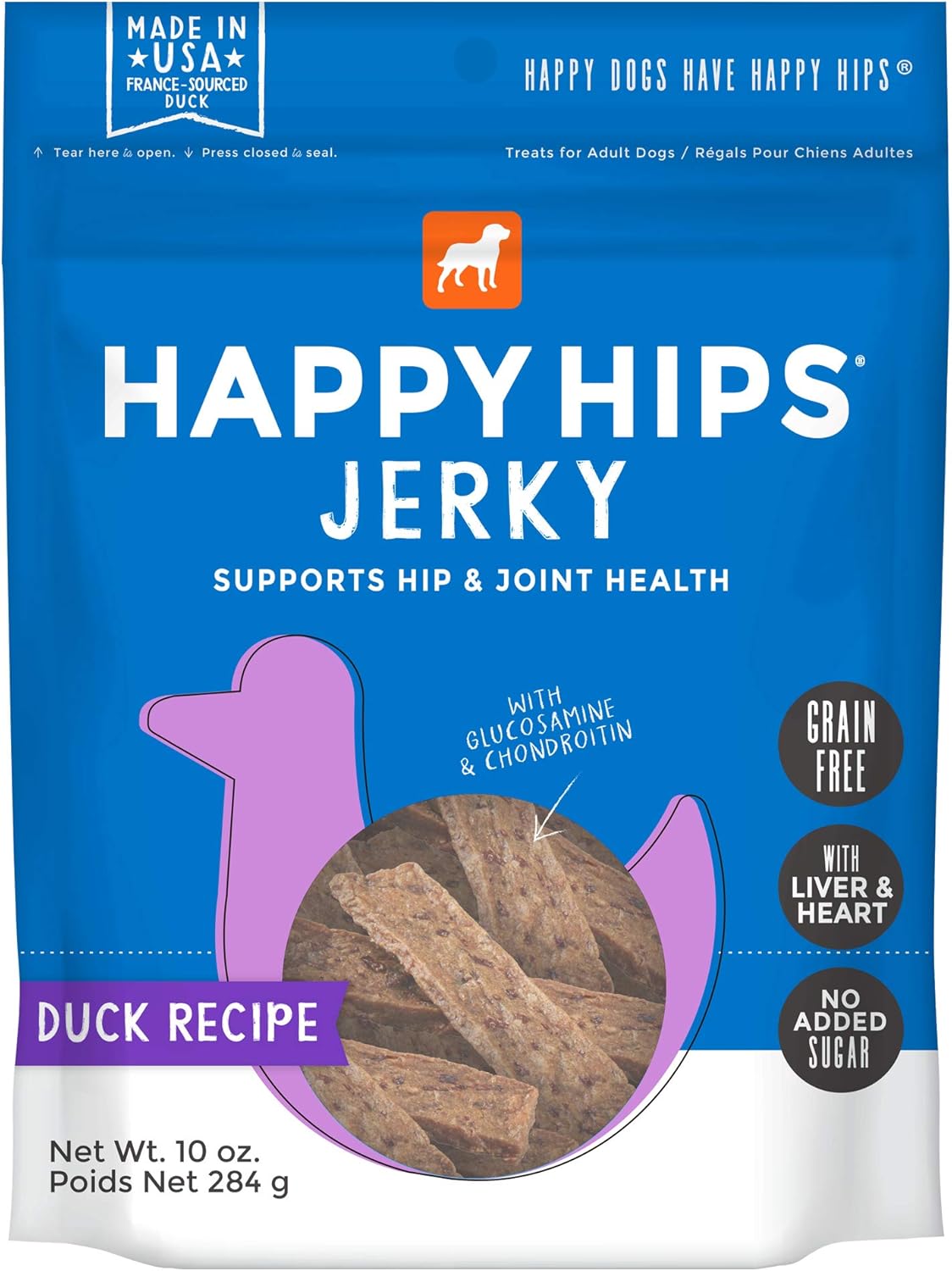 Jerky-Dog-Treats,-Duck,-10-oz.-Pouch---1372