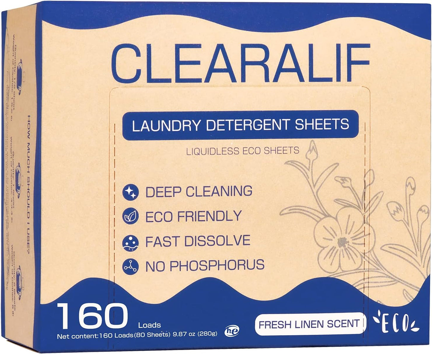 CLEARALIF-Laundry-Detergent-Sheets-Up-to-160-Loads,-Fresh-Linen-3995