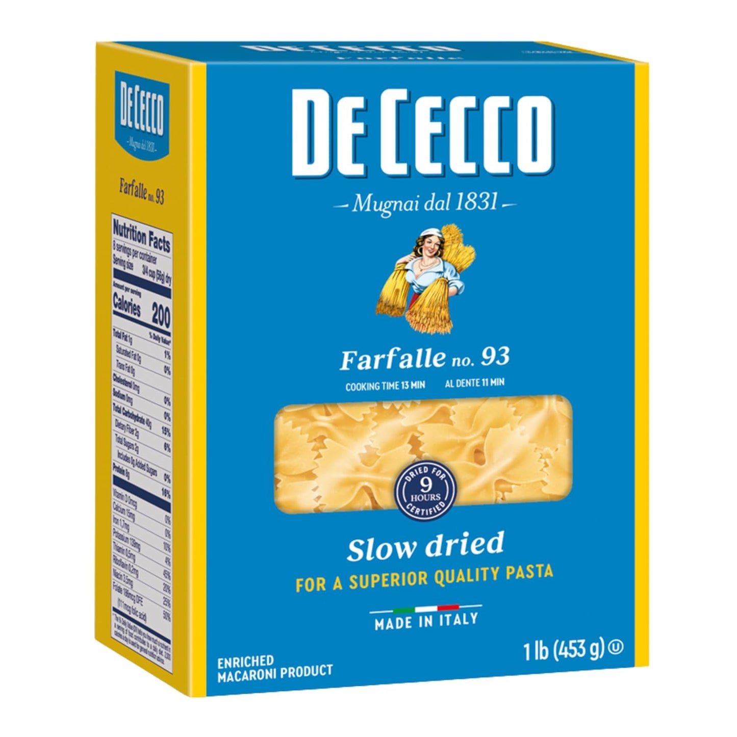 De-Cecco-Farfalle-No.-93-Pasta,-16-Oz,-Authentic,-Dried,-1137