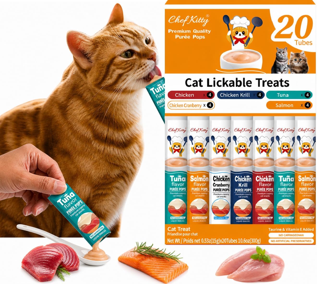 Cat-Treats-Lickable-|-Grain-Free-Cat-Food-Toppers,-High-Protein-|-Creamy-Puree-Squeeze-220
