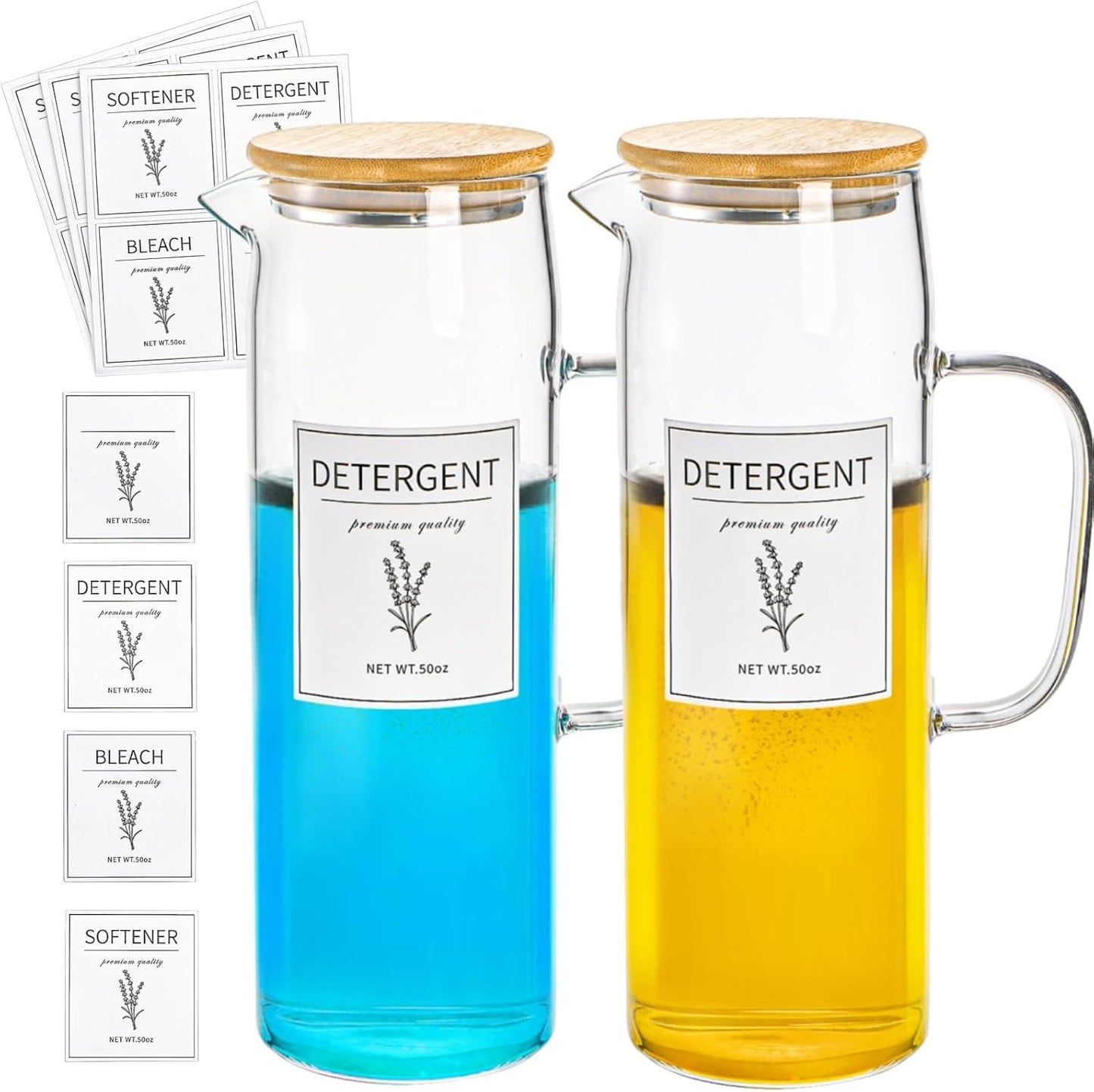 2-Pack-Laundry-Detergent-Dispenser-Set,-50oz-Fabric-Softener-Storage-1620