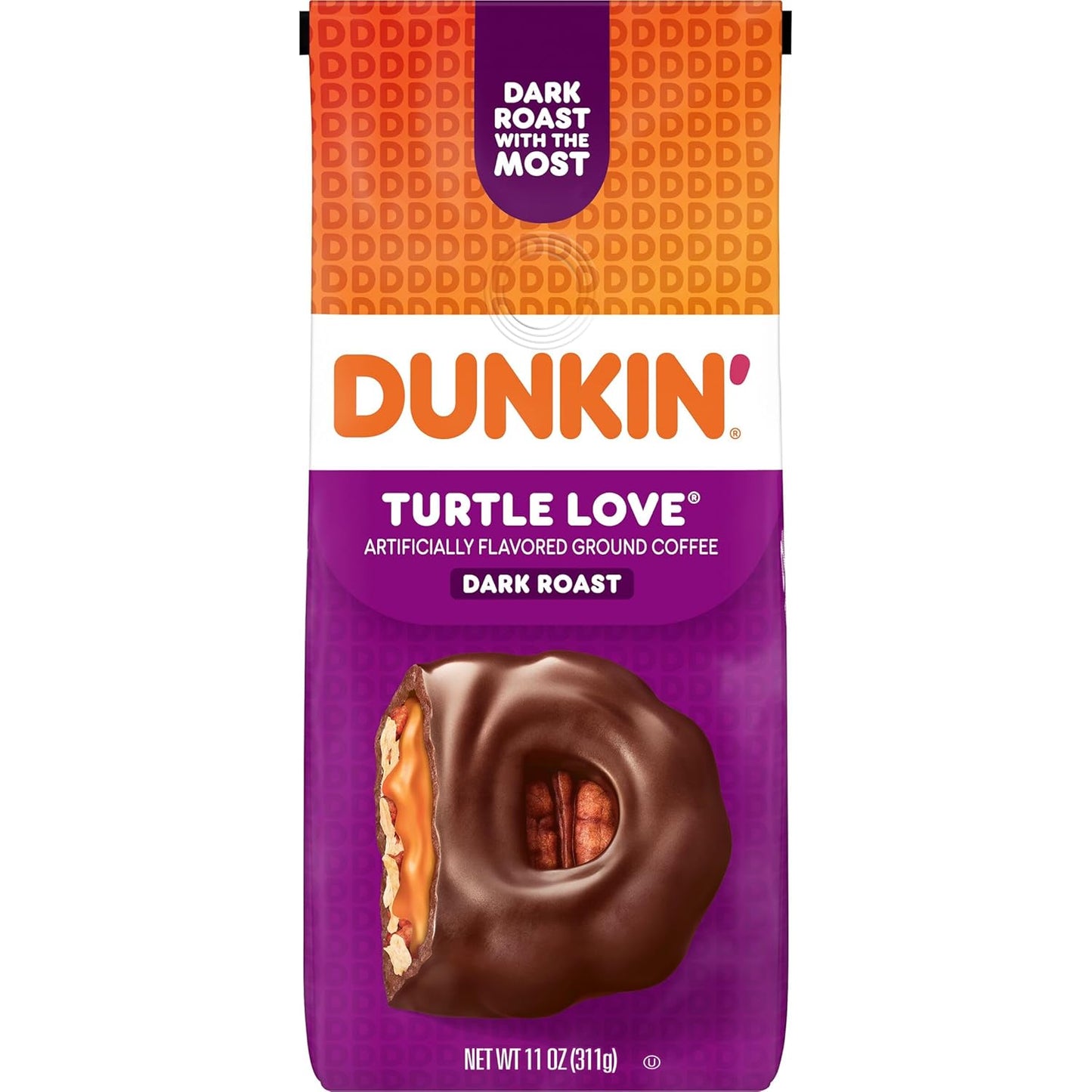 Dunkin'-Turtle-Love-Flavored-Dark-Roast-Ground-Coffee,-11-Ounce-(Pack-of-6)-953