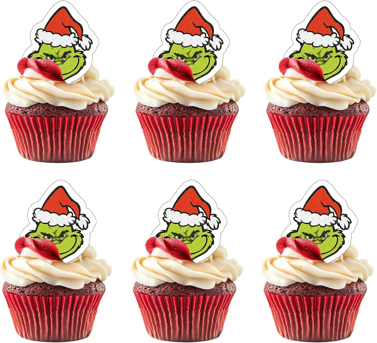 50-PCS-Edible-Christmas-Cupcake-Toppers-Green-Monster-Man-Cake-Toppers-Wafer-Christmas-Decorations-1292
