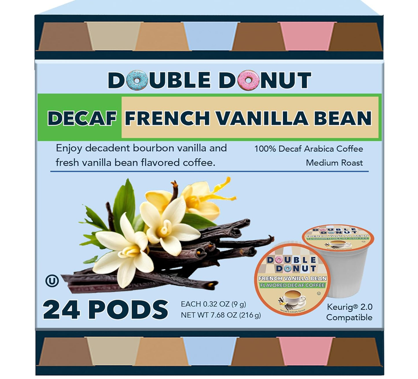 Double-Donut-Decaf-French-Vanilla-Coffee-Pods,-Medium-Roast-Single-Serve-French-Vanilla-2572