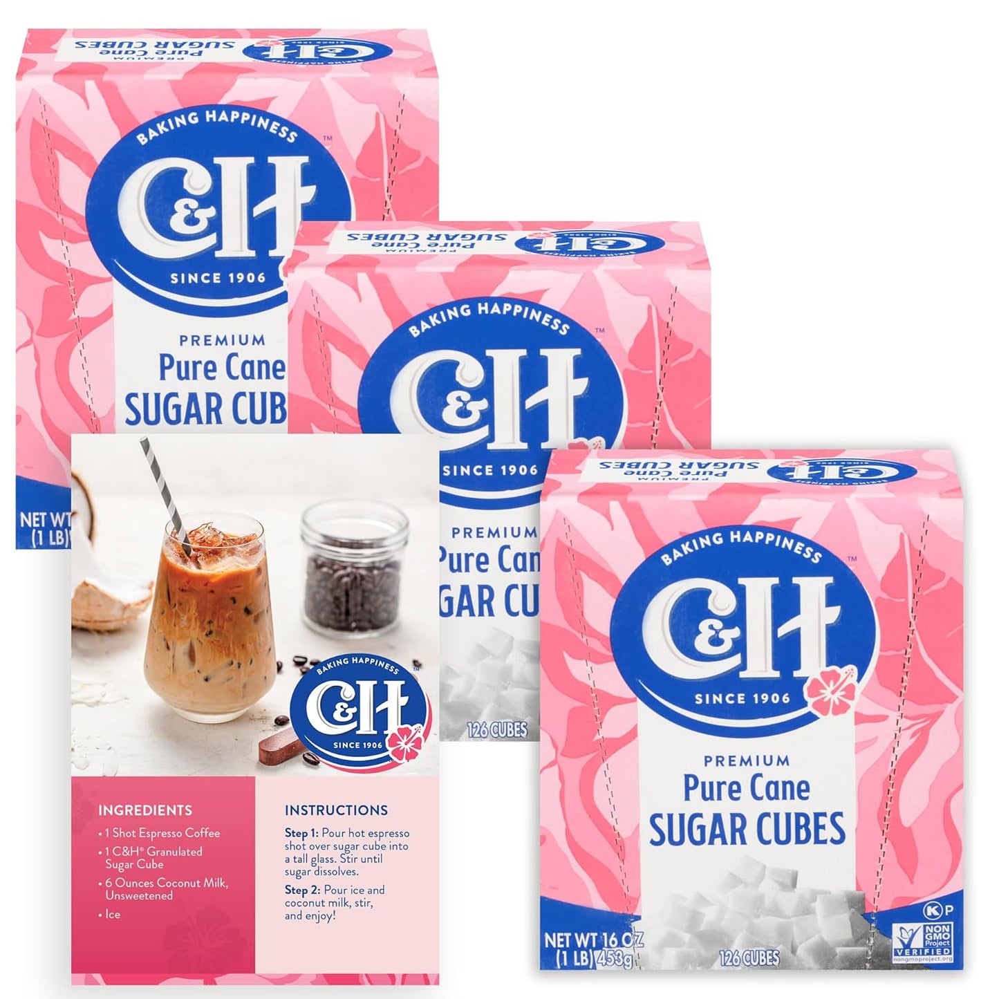 C&H-Premium-Pure-Cane-Sugar-Cubes,-1-lb-Boxes-(Pack-of-3)-Perfect-Coffee,-2132
