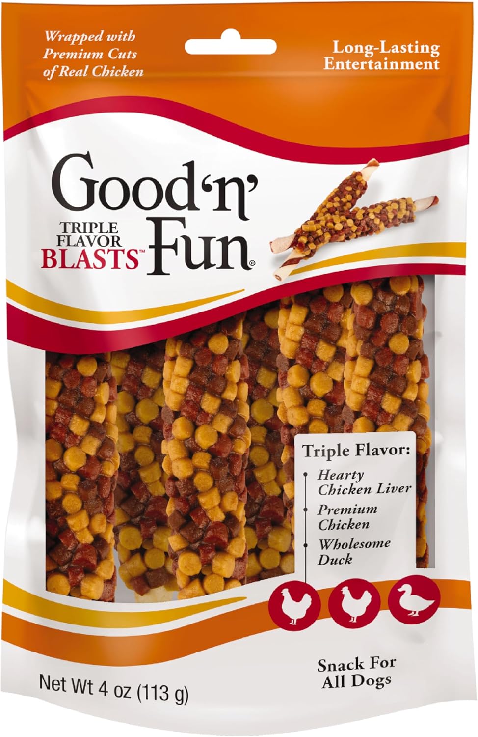 Triple-Flavor-Blasts,-4-Oz,-Rawhide-Chew-for-3438