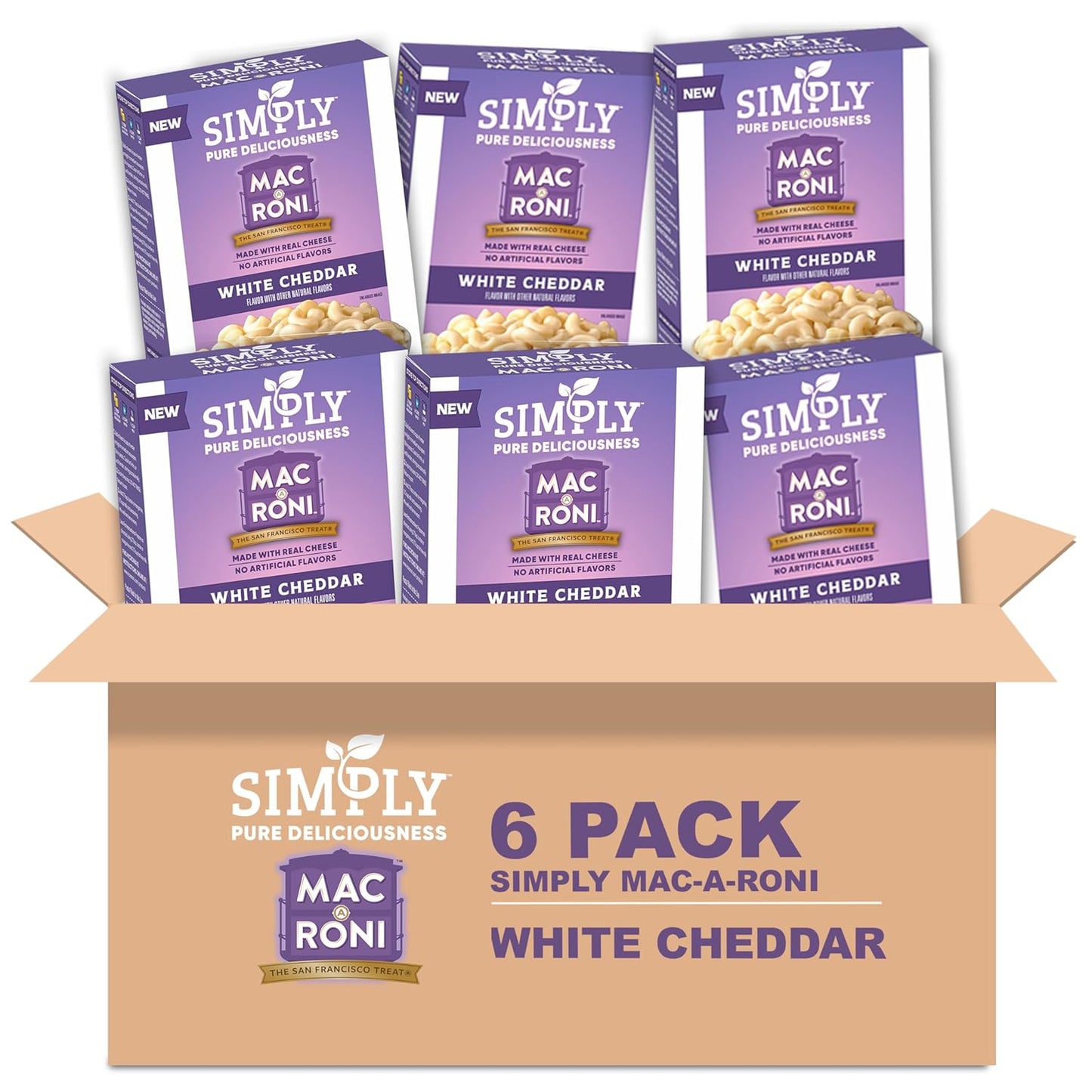 Simply-Mac-A-Roni-Mac-and-Cheese-Cheddar-blanco,-8.2-onzas-(paquete--de-347