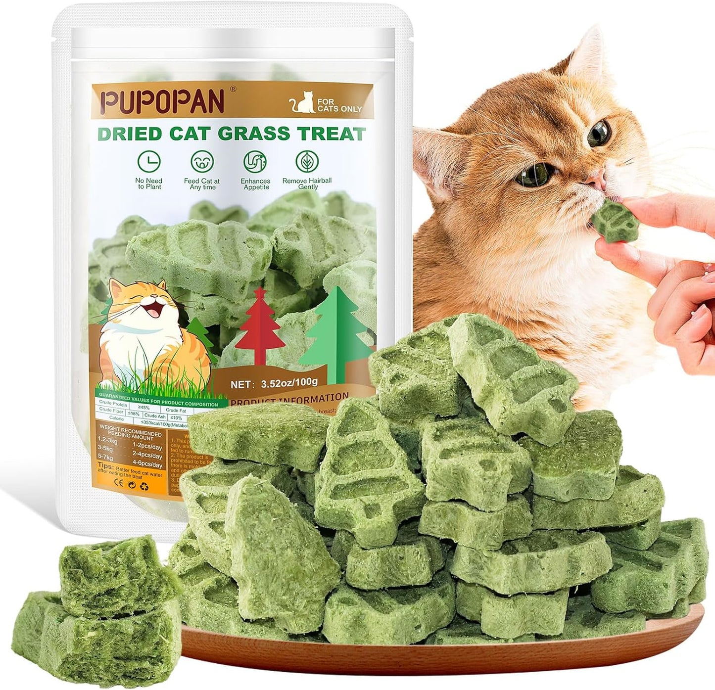 Cat-Grass-Teething-Sticks,-100g/3.52oz-Edible-Freezed-Drying-Grass-3