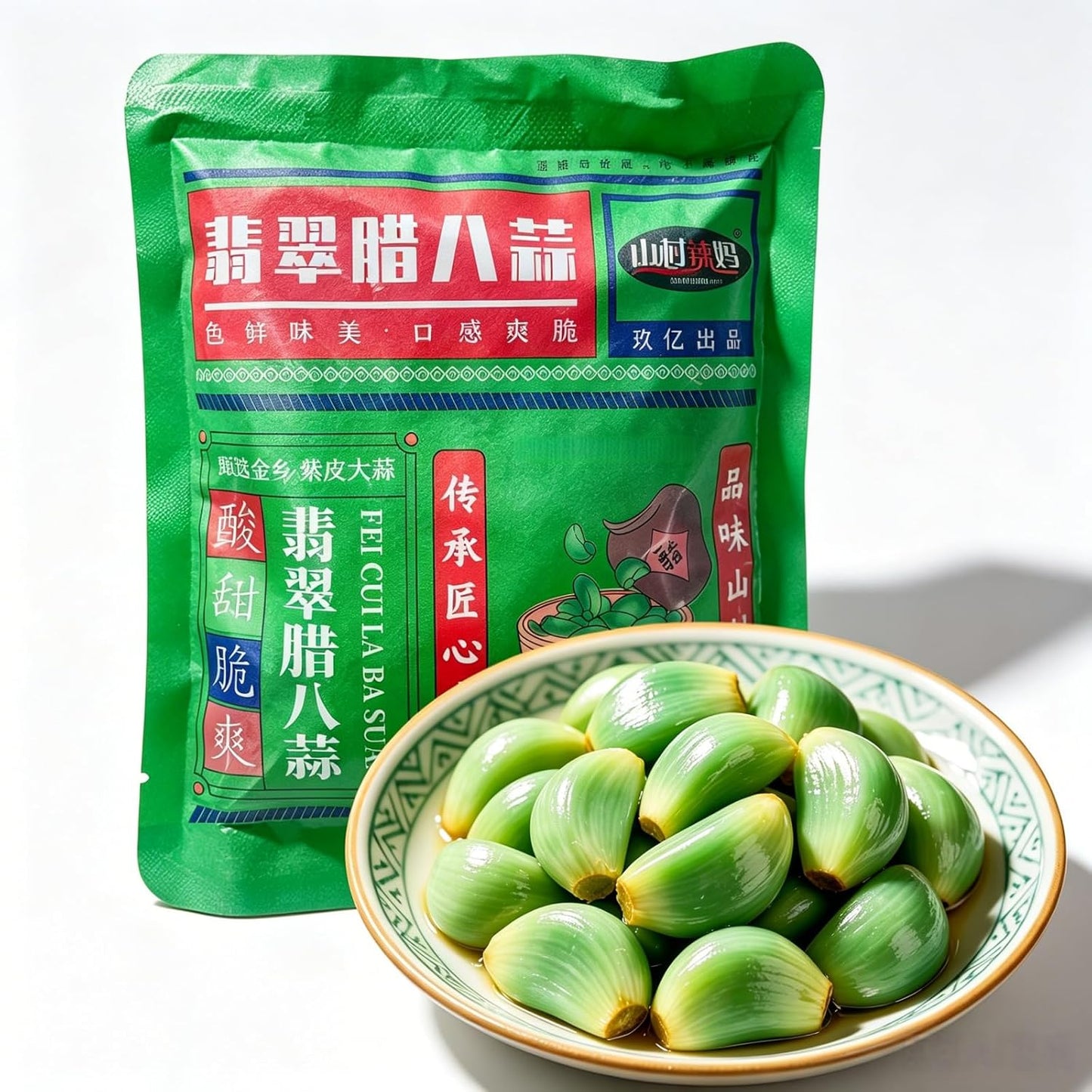 Jade-Green-Laba-Garlic-260g,Vinegar-Pickled-Traditional-Shandong-Condiment-------409