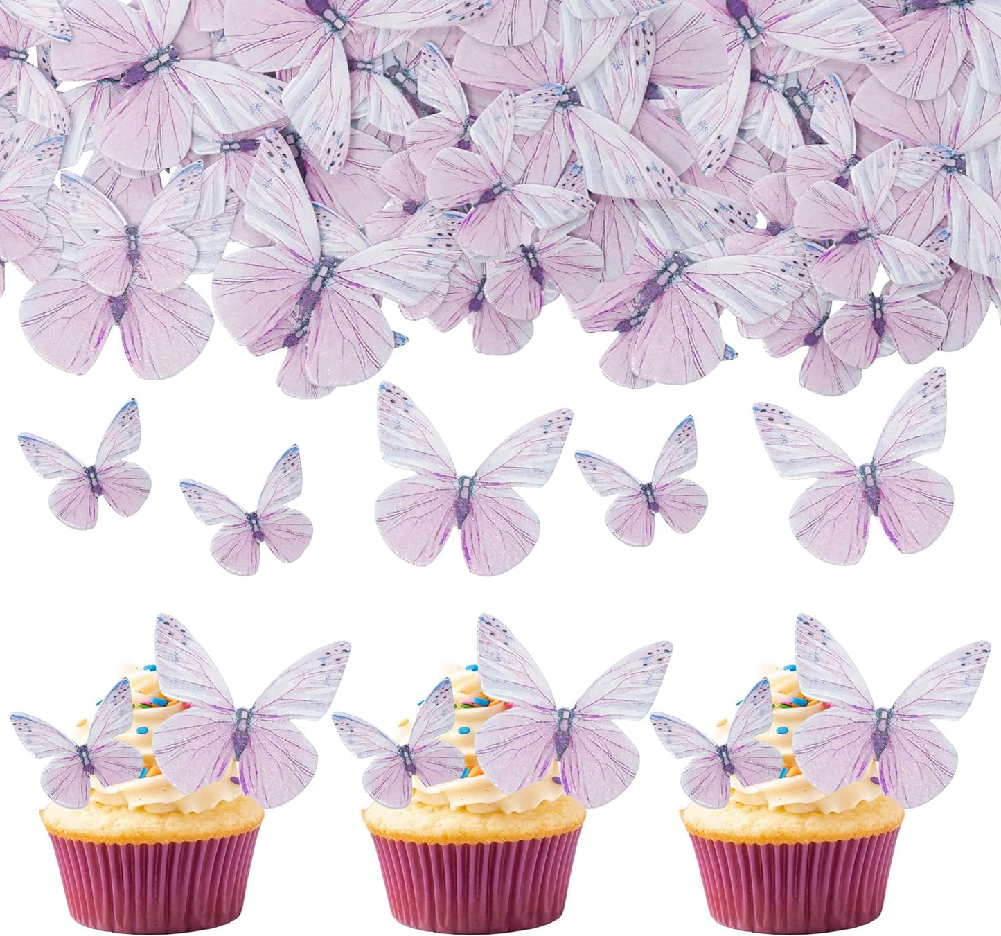 Gyufise-72Pcs-Edible-Cupcake-Toppers---Butterfly-Shaped-Cake-Decoration-Picks-for-Shower,-Birthday-647