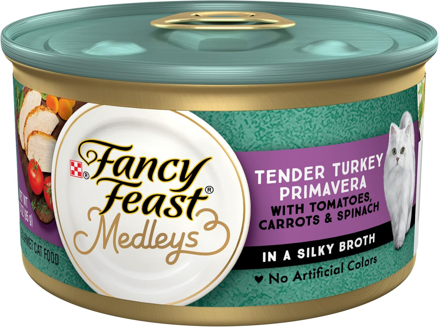 Purina-Fancy-Feast-Wet-Cat-Food,-Medleys-Tender-Turkey-Primavera-With-Tomatoes,-Carrots-1323