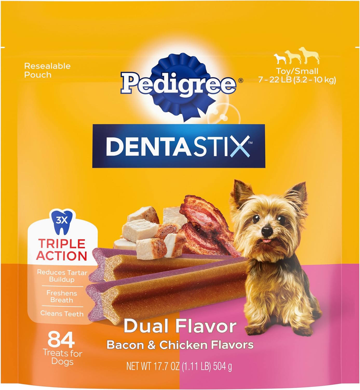 Dentastix-Dual-Flavor-Small-Breed-Dog-Treats,-Bacon-4186