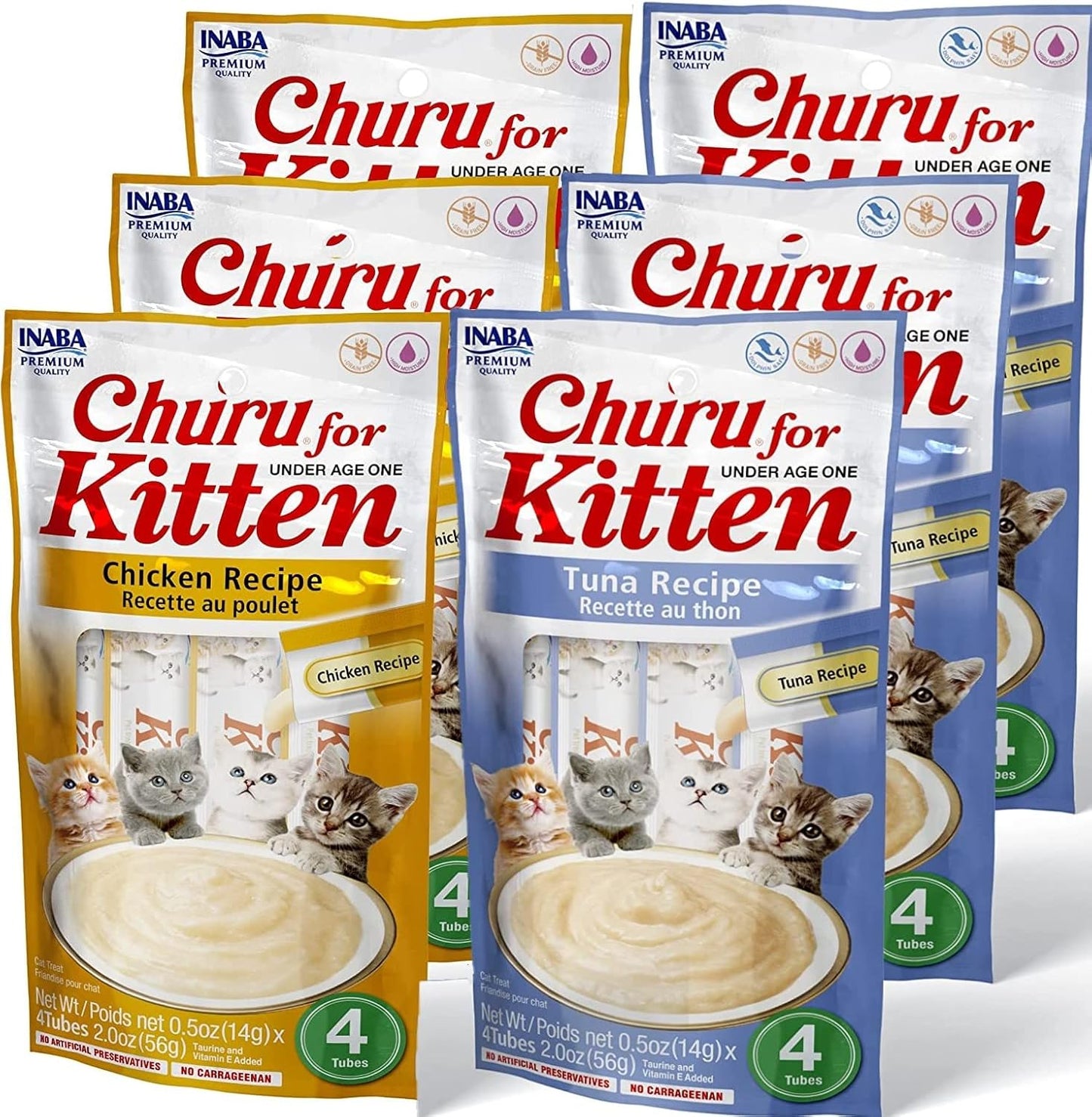 INABA-Churu-for-Kittens,-Grain-Free-Creamy,-Purée-Lickable-Cat-Treats-with-EPA,-E-Taurine,1436